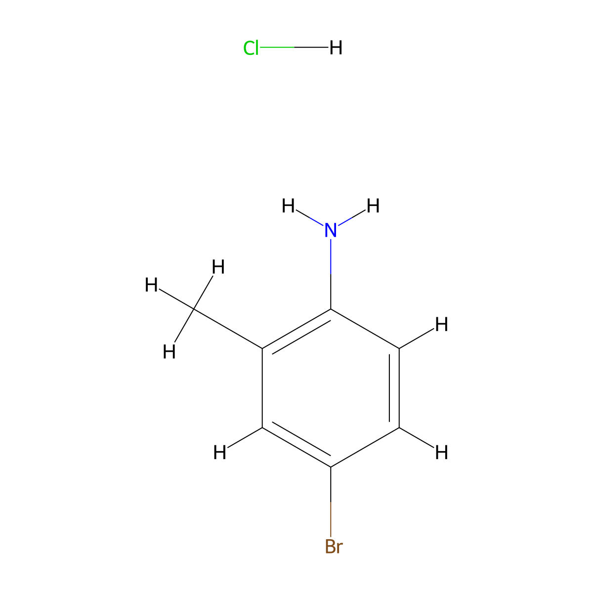 Benzenamine, 4-bromo-2-methyl-, hydrochloride (1:1) molecular structure, CAS 13194-70-2