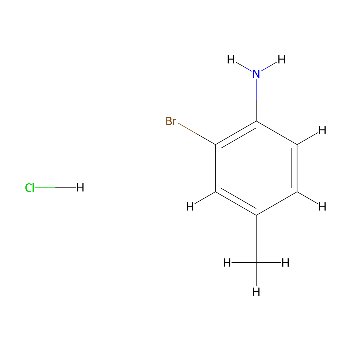 2-Bromo-4-methylaniline hydrochloride molecular structure, CAS 13194-71-3