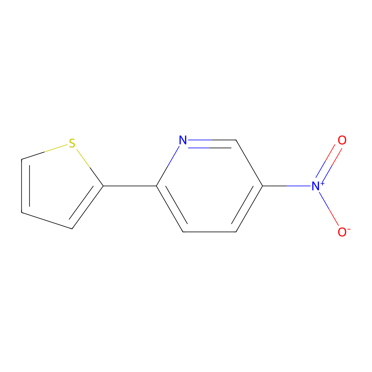 5-Nitro-2-(thiophen-2-yl)pyridine molecular structure, CAS 131941-31-6