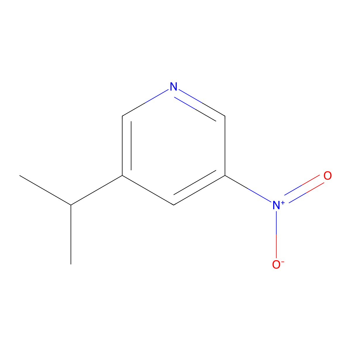 3-Isopropyl-5-nitropyridine molecular structure, CAS 131941-33-8
