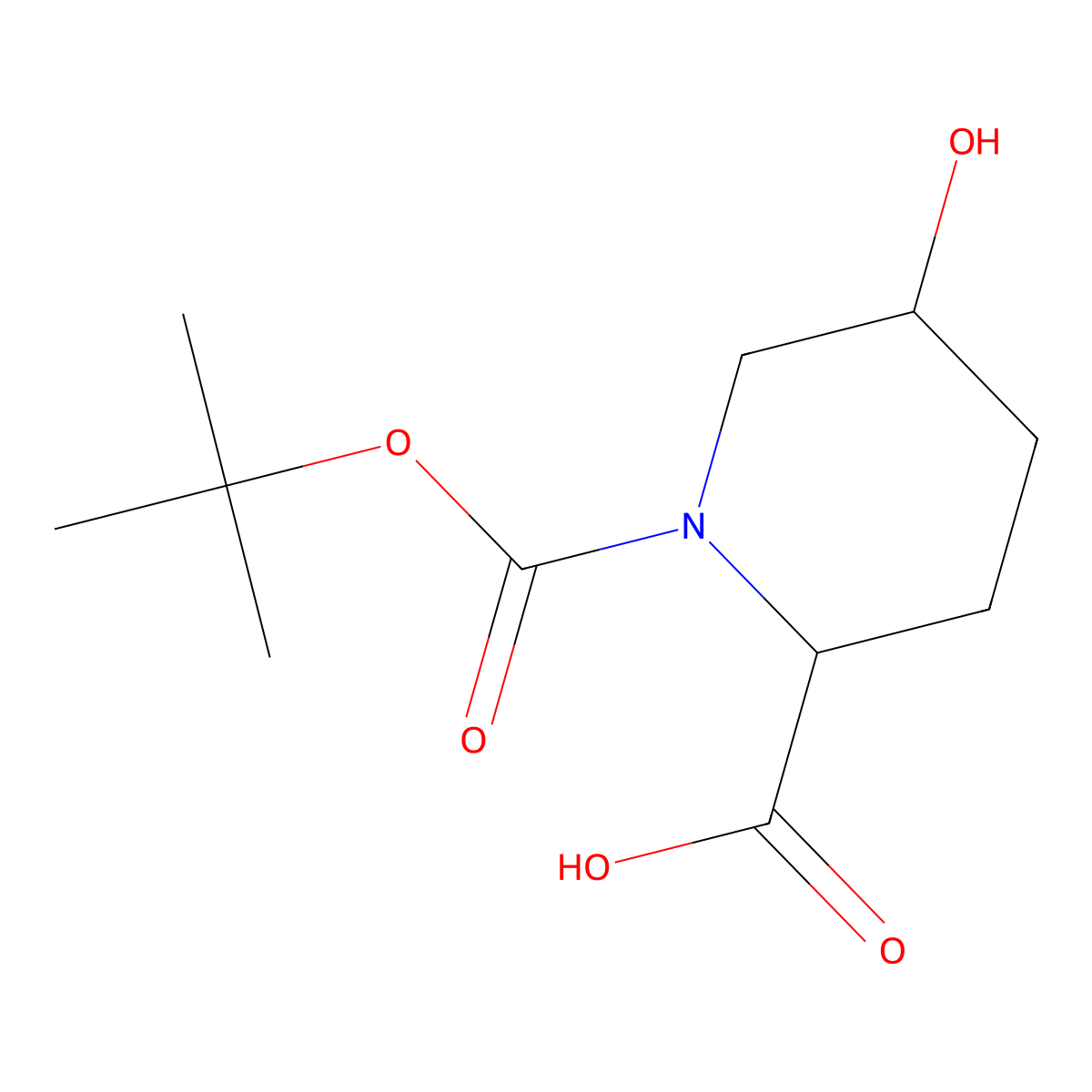 1-(Tert-butoxycarbonyl)-5-hydroxypiperidine-2-carboxylic acid molecular structure, CAS 131950-00-0