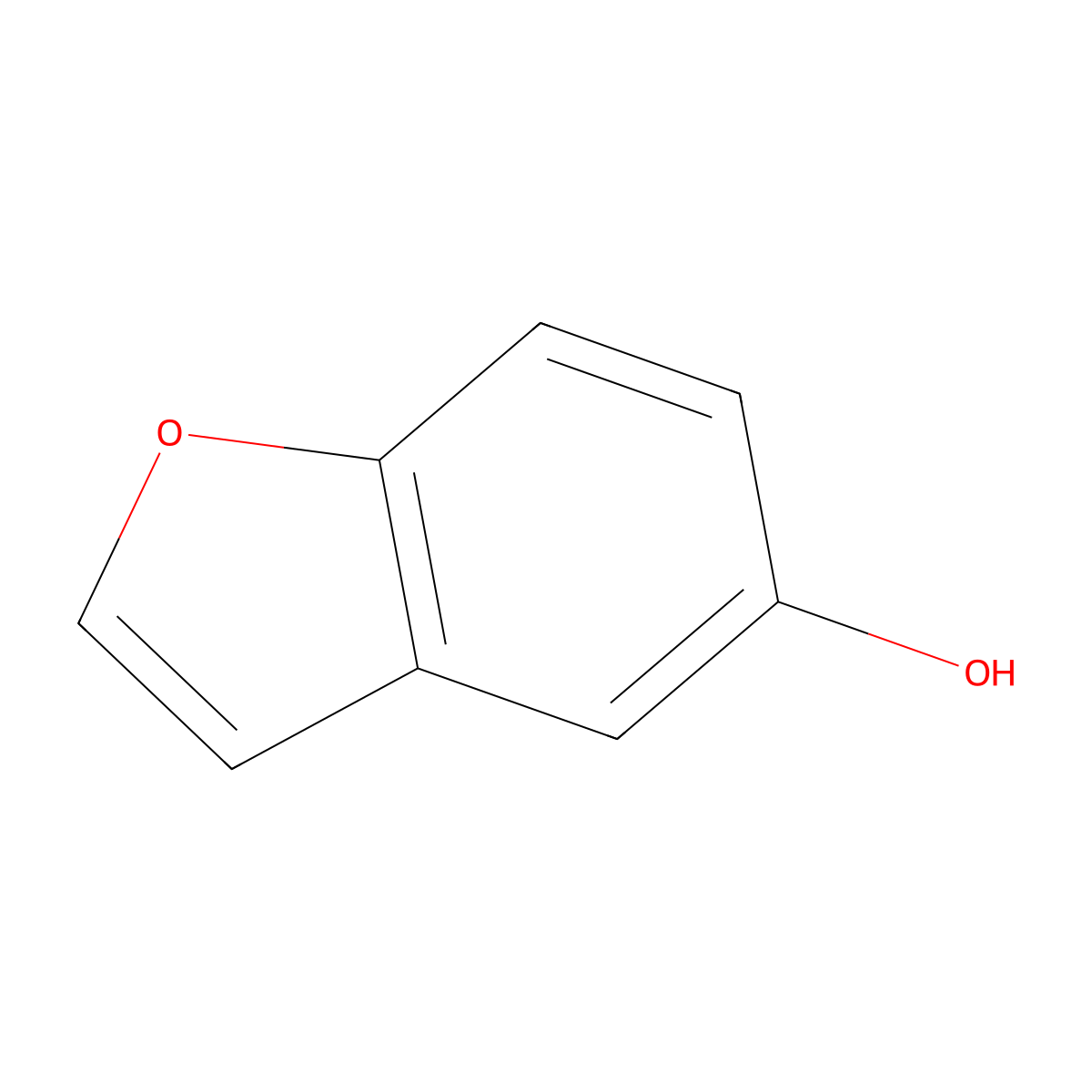 Benzofuran-5-ol molecular structure, CAS 13196-10-6