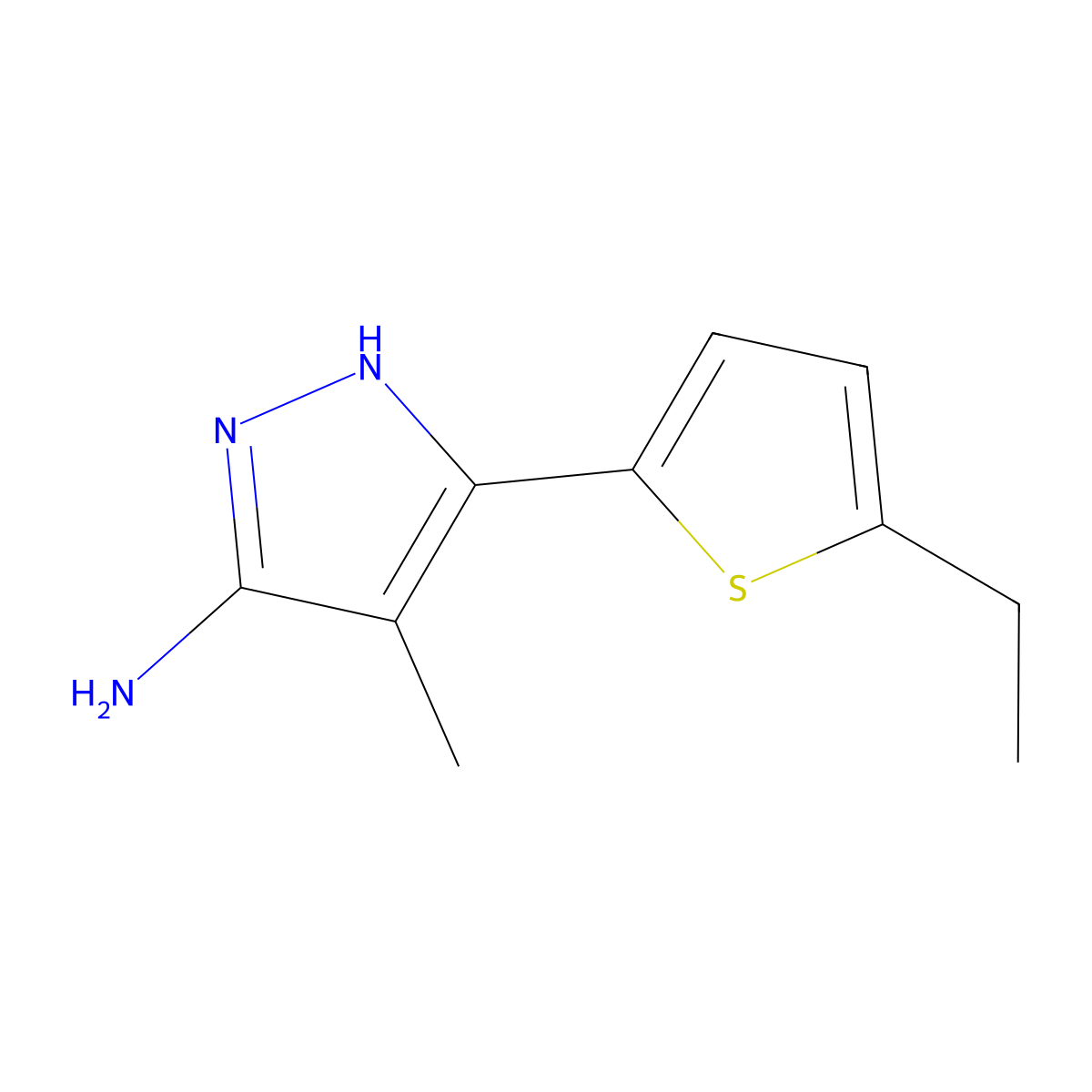 3-(5-Ethylthiophen-2-YL)-4-methyl-1H-pyrazol-5-amine molecular structure, CAS 1319671-78-7
