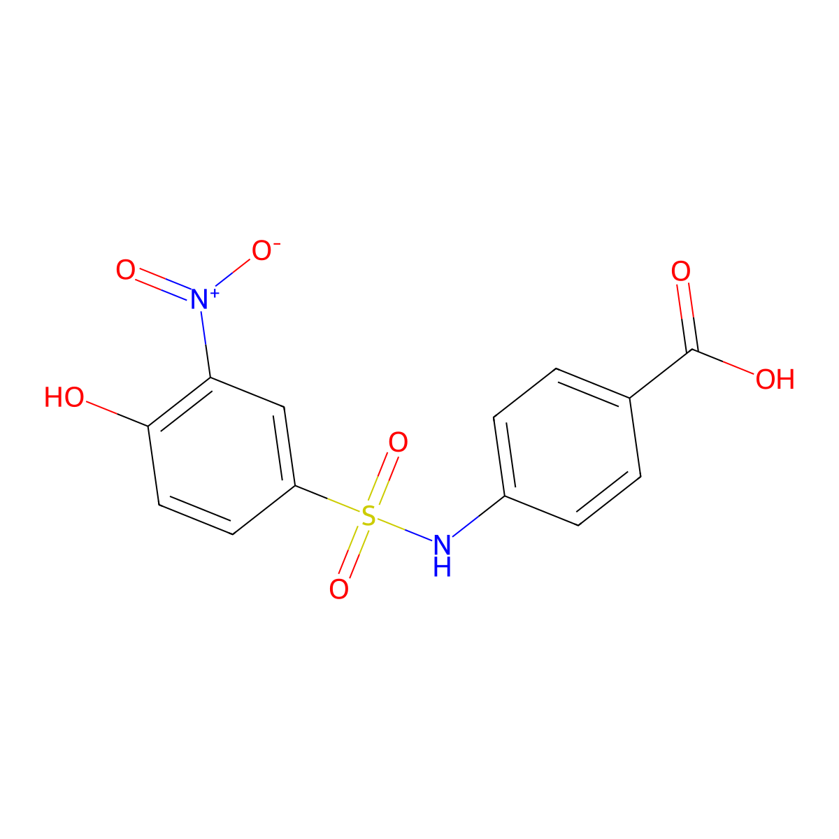 4-(4-Hydroxy-3-nitrobenzenesulfonamido)benzoic acid molecular structure, CAS 131971-25-0