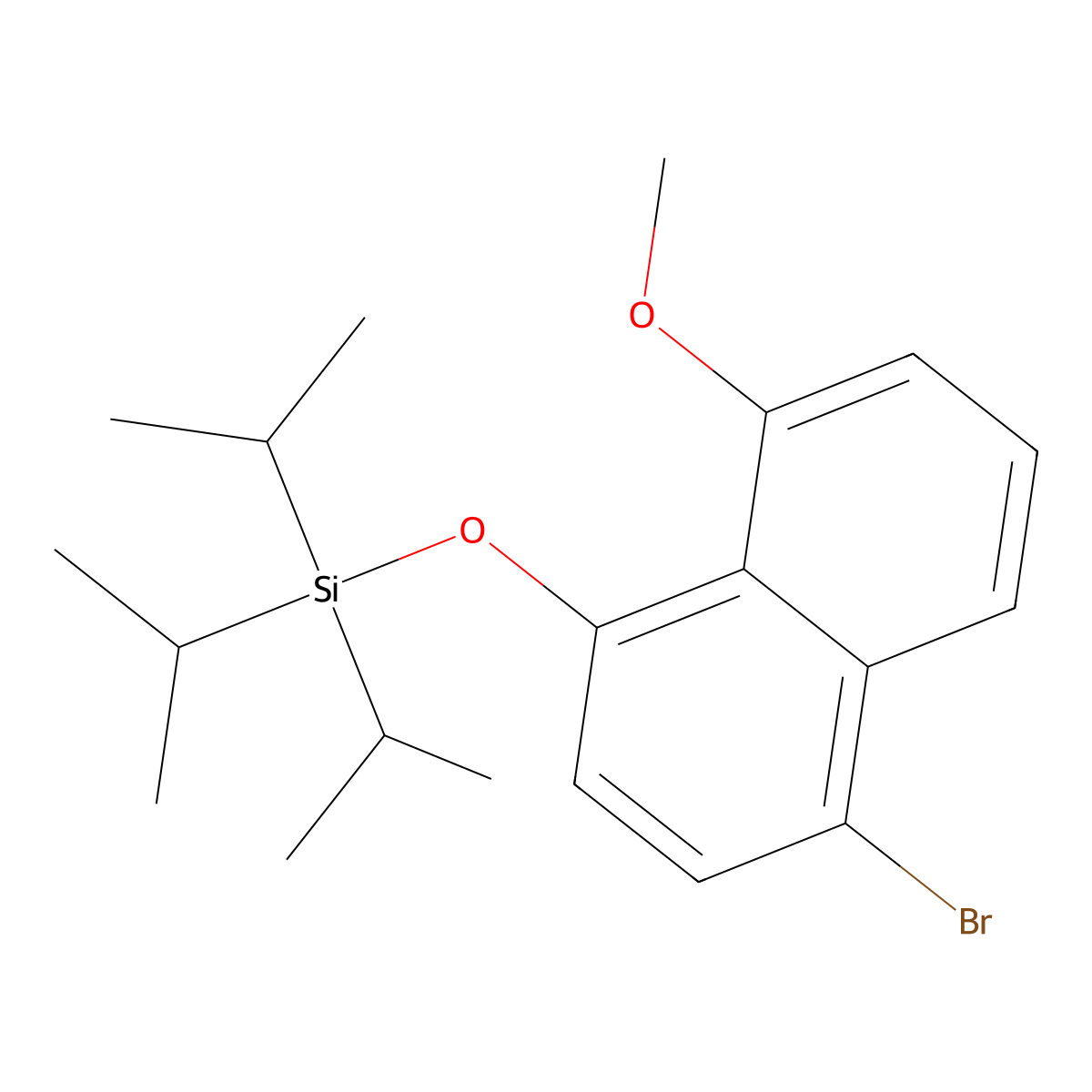 (4-Bromo-8-methoxynaphthalen-1-yloxy)triisopropylsilane molecular structure, CAS 1319715-16-6