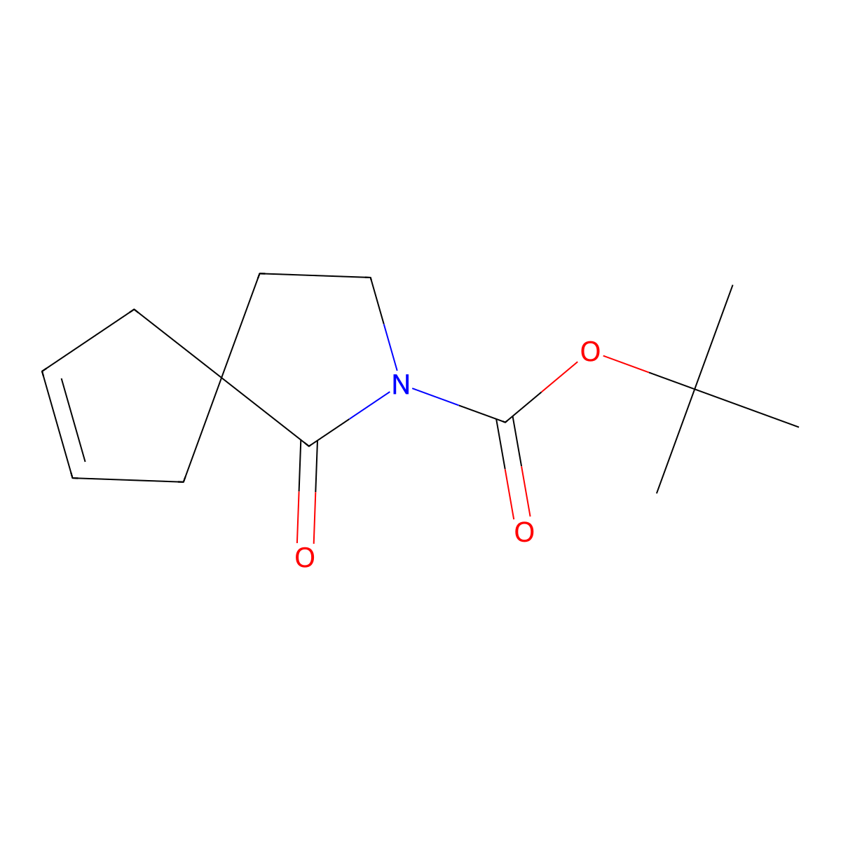 Tert-butyl 1-oxo-2-azaspiro[4.4]non-7-ene-2-carboxylate molecular structure, CAS 1319716-36-3