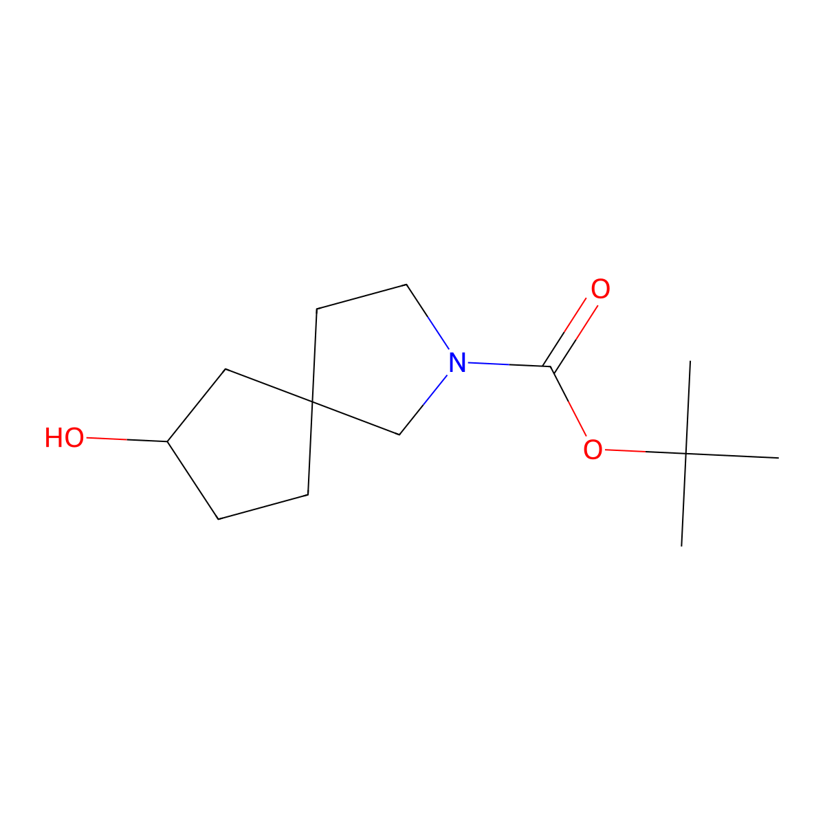 Tert-butyl 7-hydroxy-2-azaspiro[4.4]nonane-2-carboxylate molecular structure, CAS 1319716-41-0