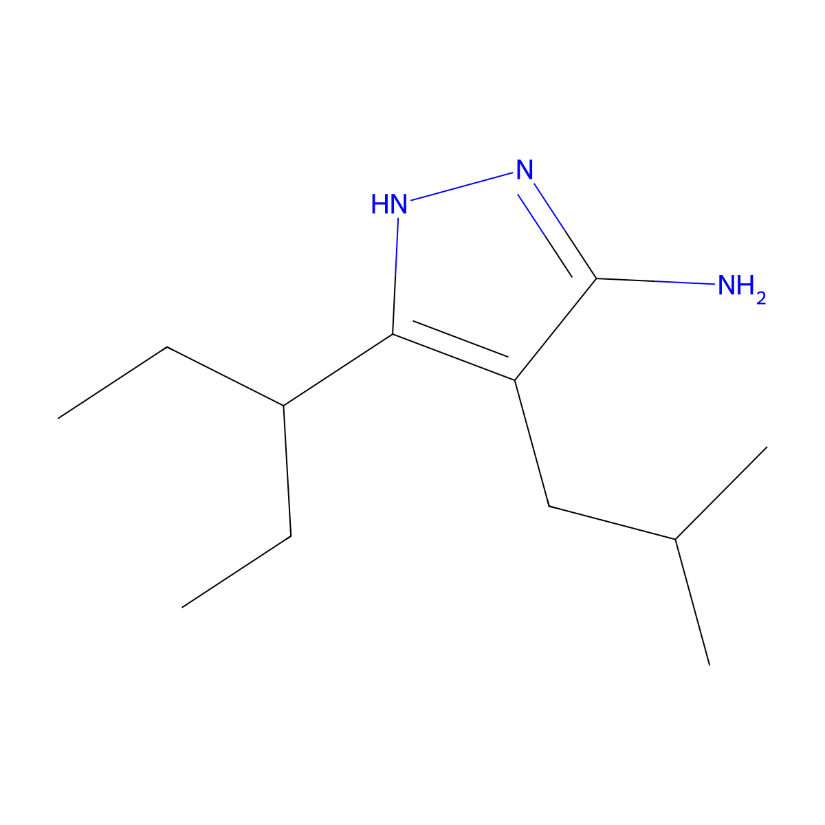 4-Isobutyl-3-(pentan-3-yl)-1h-pyrazol-5-amine molecular structure, CAS 1319726-54-9