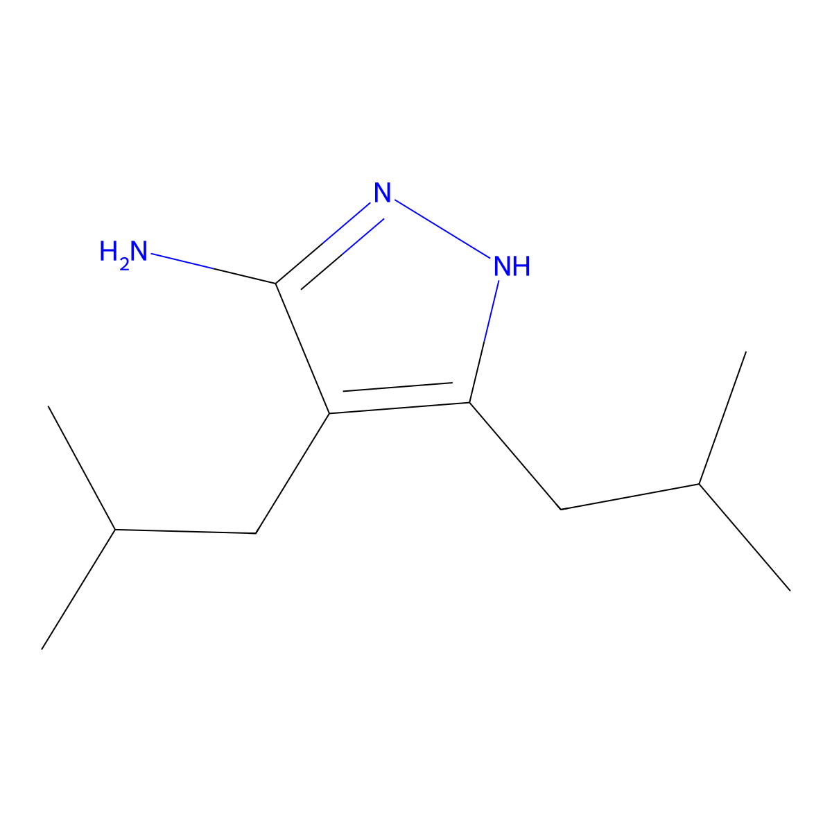 3,4-Diisobutyl-1h-pyrazol-5-amine molecular structure, CAS 1319726-56-1