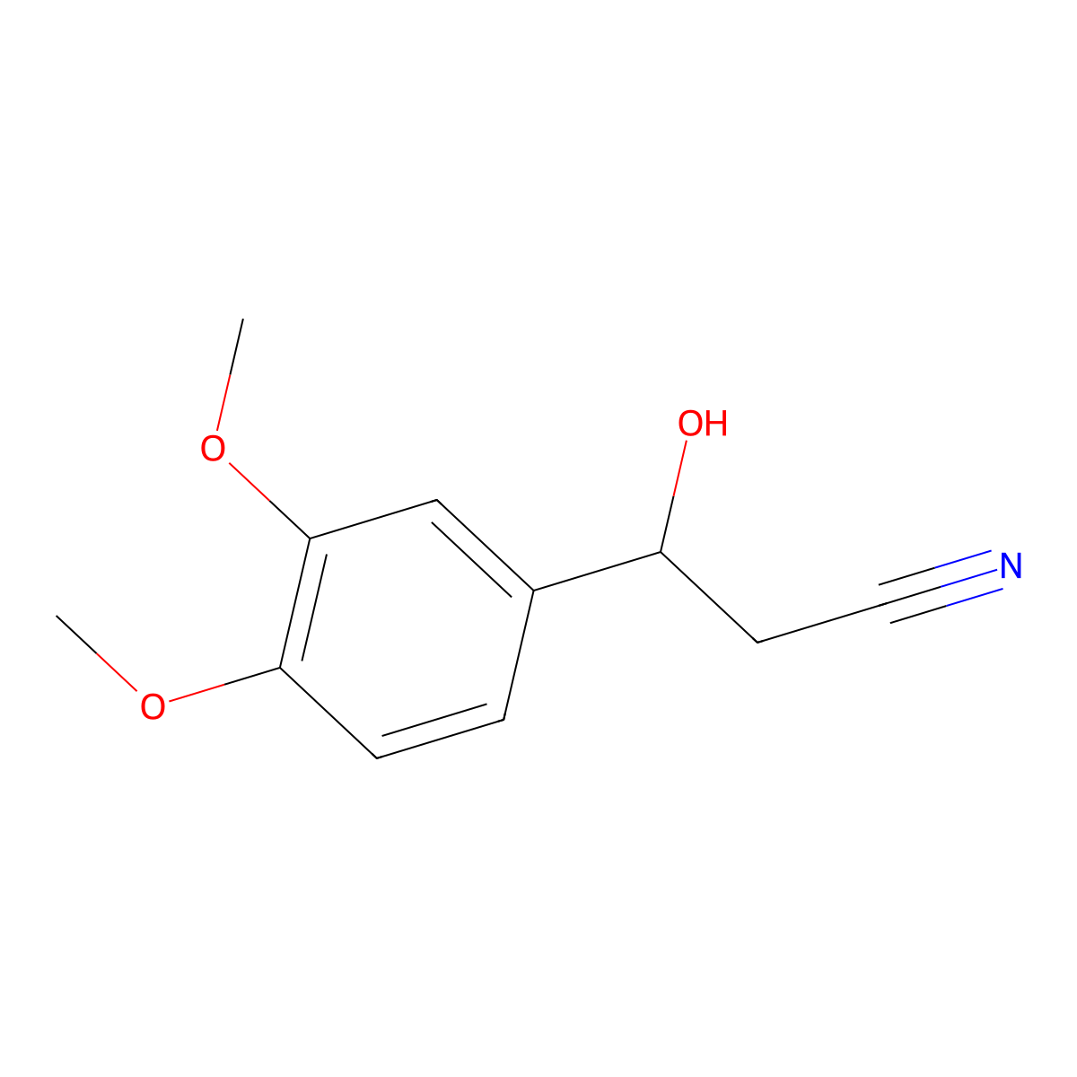 3-(3,4-Dimethoxyphenyl)-3-hydroxypropanenitrile molecular structure, CAS 131973-52-9