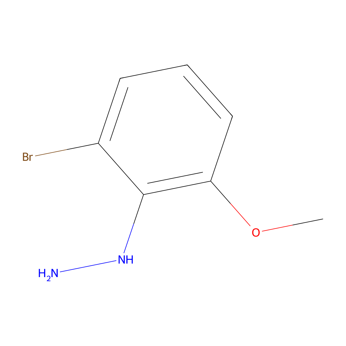 (2-Bromo-6-methoxyphenyl)hydrazine molecular structure, CAS 1319741-72-4