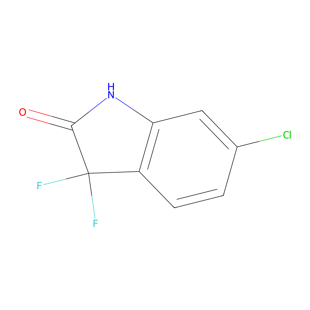 6-Chloro-3,3-difluoroindolin-2-one molecular structure, CAS 1319743-47-9