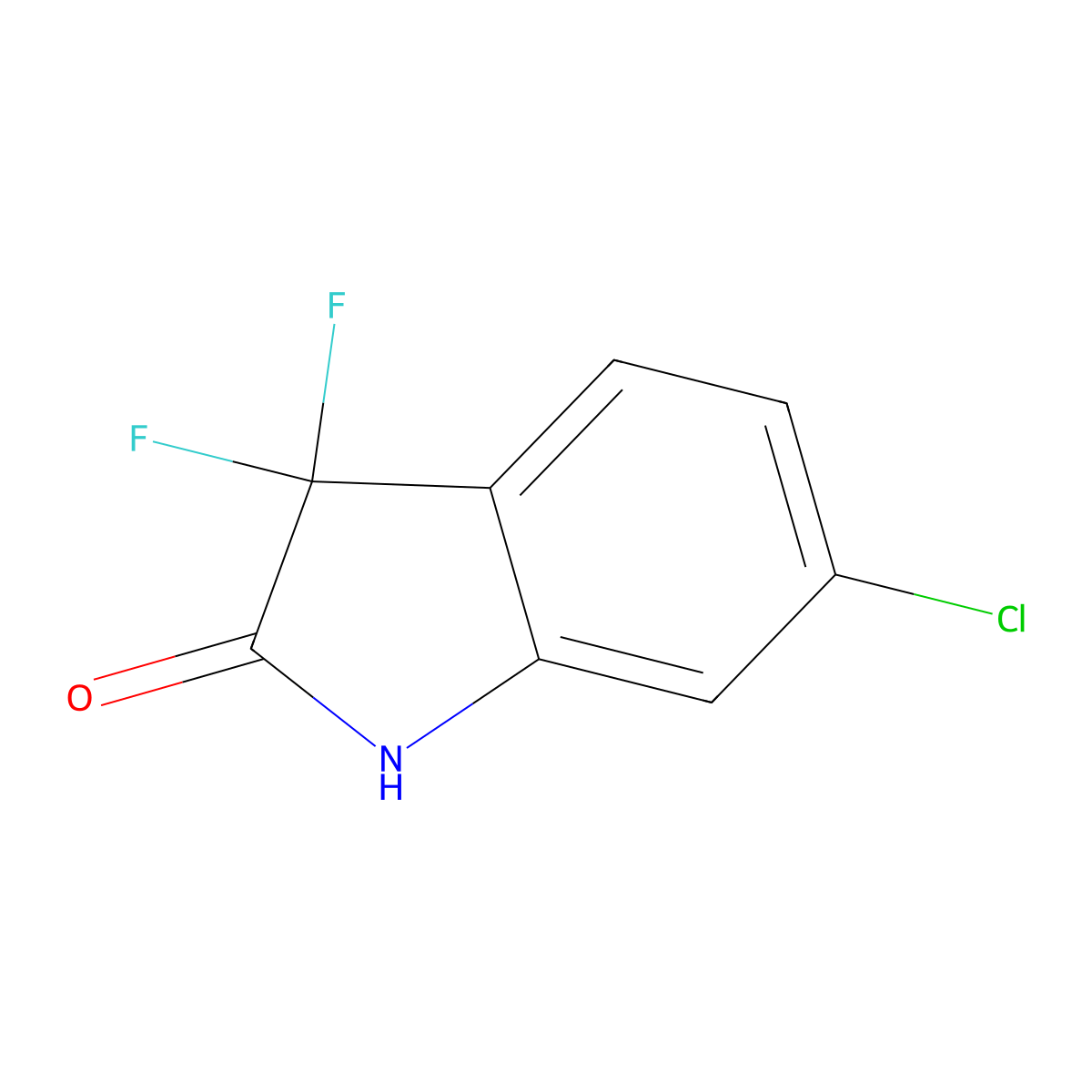 6-Chloro-3,3-difluoroindolin-2-one molecular structure, CAS 1319743-47-9