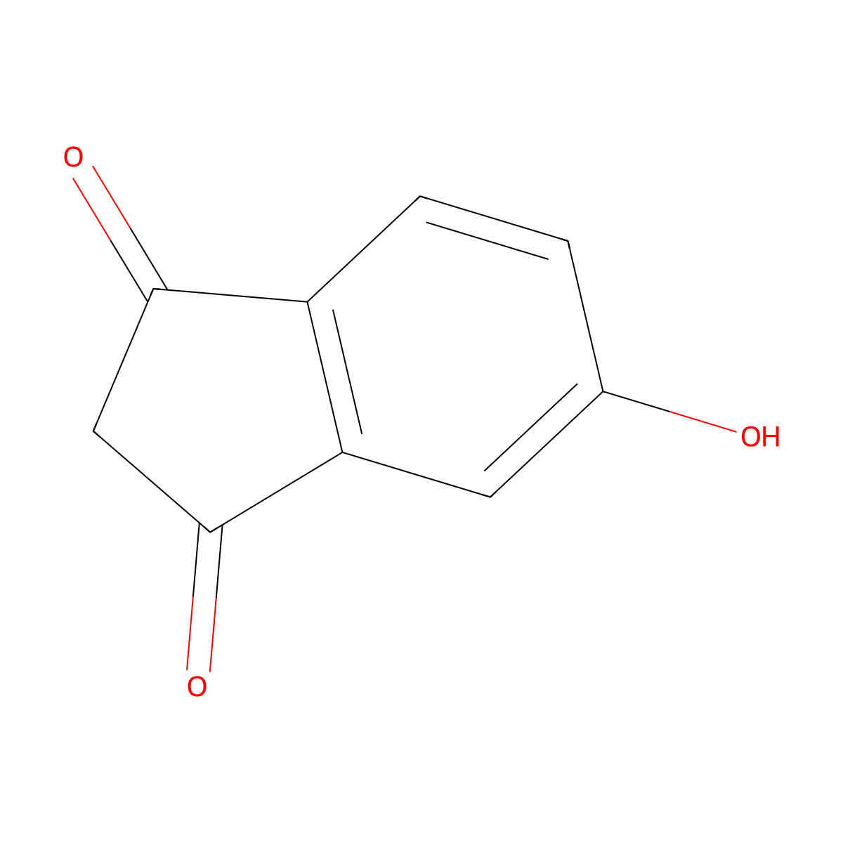 5-hydroxy-2,3-dihydro-1H-indene-1,3-dione molecular structure, CAS 131977-61-2