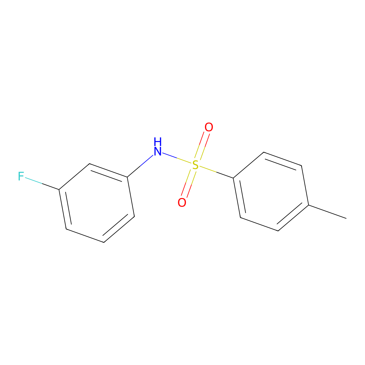 N-(3-fluorophenyl)-4-methylbenzenesulfonamide molecular structure, CAS 13198-87-3