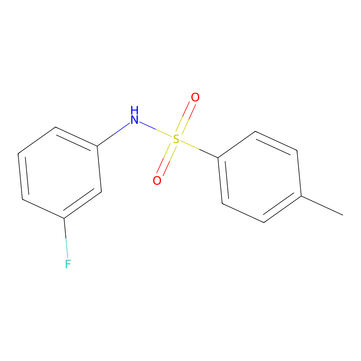 N-(3-fluorophenyl)-4-methylbenzenesulfonamide molecular structure, CAS 13198-87-3