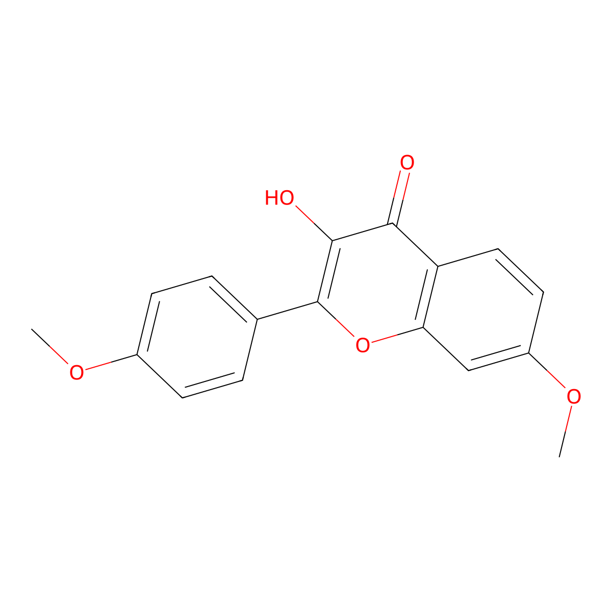 3-Hydroxy-7-methoxy-2-(4-methoxyphenyl)-4H-chromen-4-one molecular structure, CAS 13198-99-7