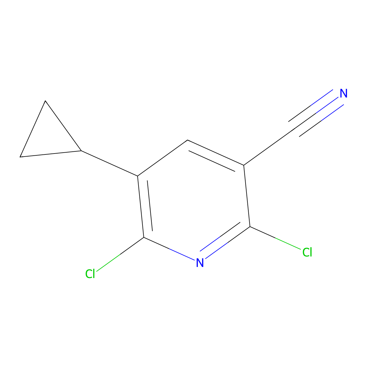 2,6-Dichloro-5-cyclopropylnicotinonitrile molecular structure, CAS 1319804-29-9