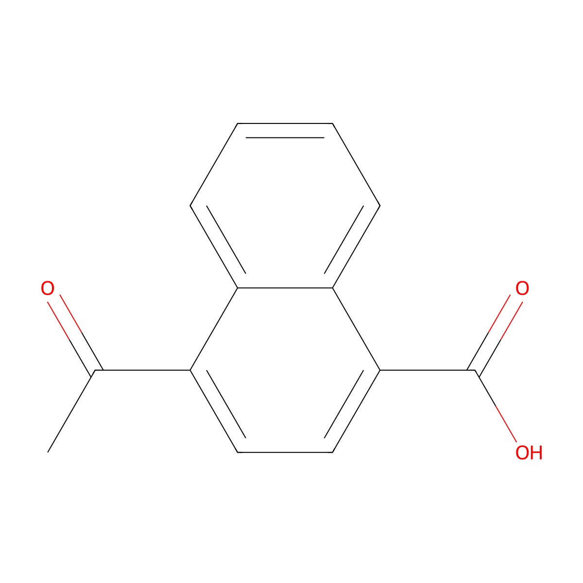 4-Acetylnaphthalene-1-carboxylic acid molecular structure, CAS 131986-05-5