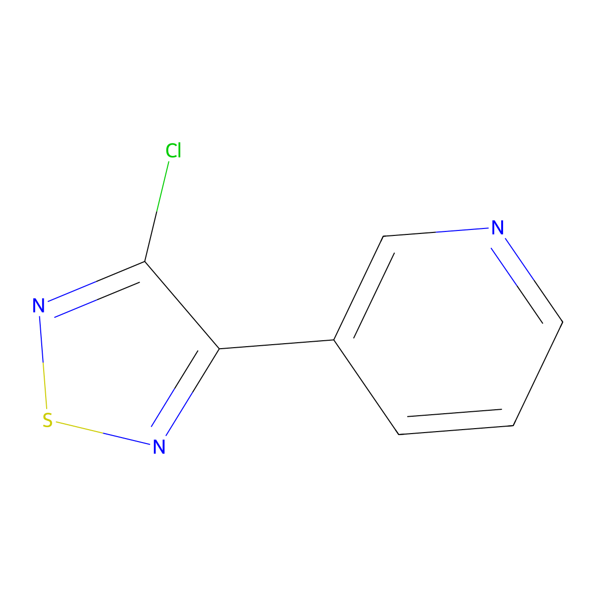 3-Chloro-4-(pyridin-3-yl)-1,2,5-thiadiazole molecular structure, CAS 131986-28-2