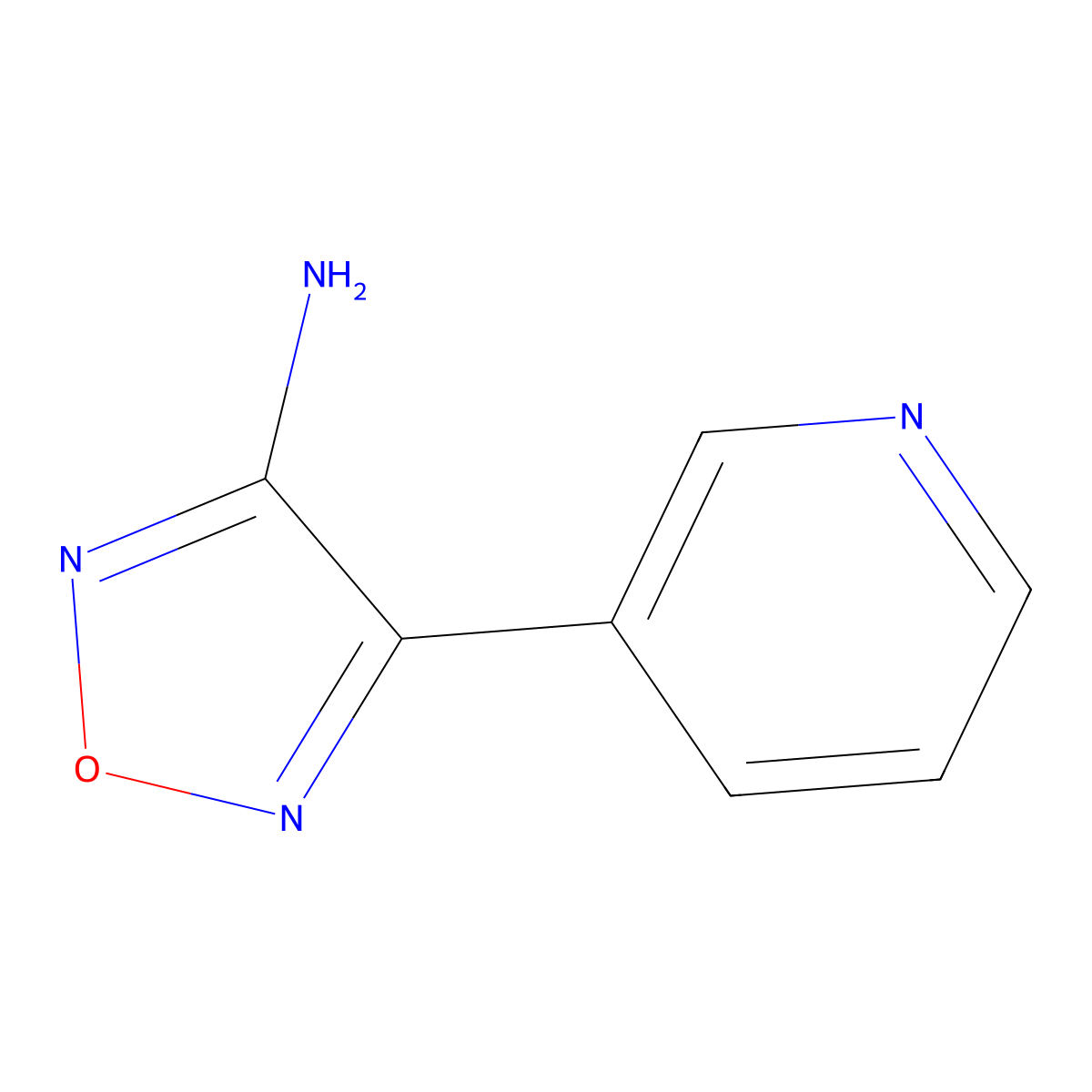 4-Pyridin-3-yl-1,2,5-oxadiazol-3-amine molecular structure, CAS 131988-01-7