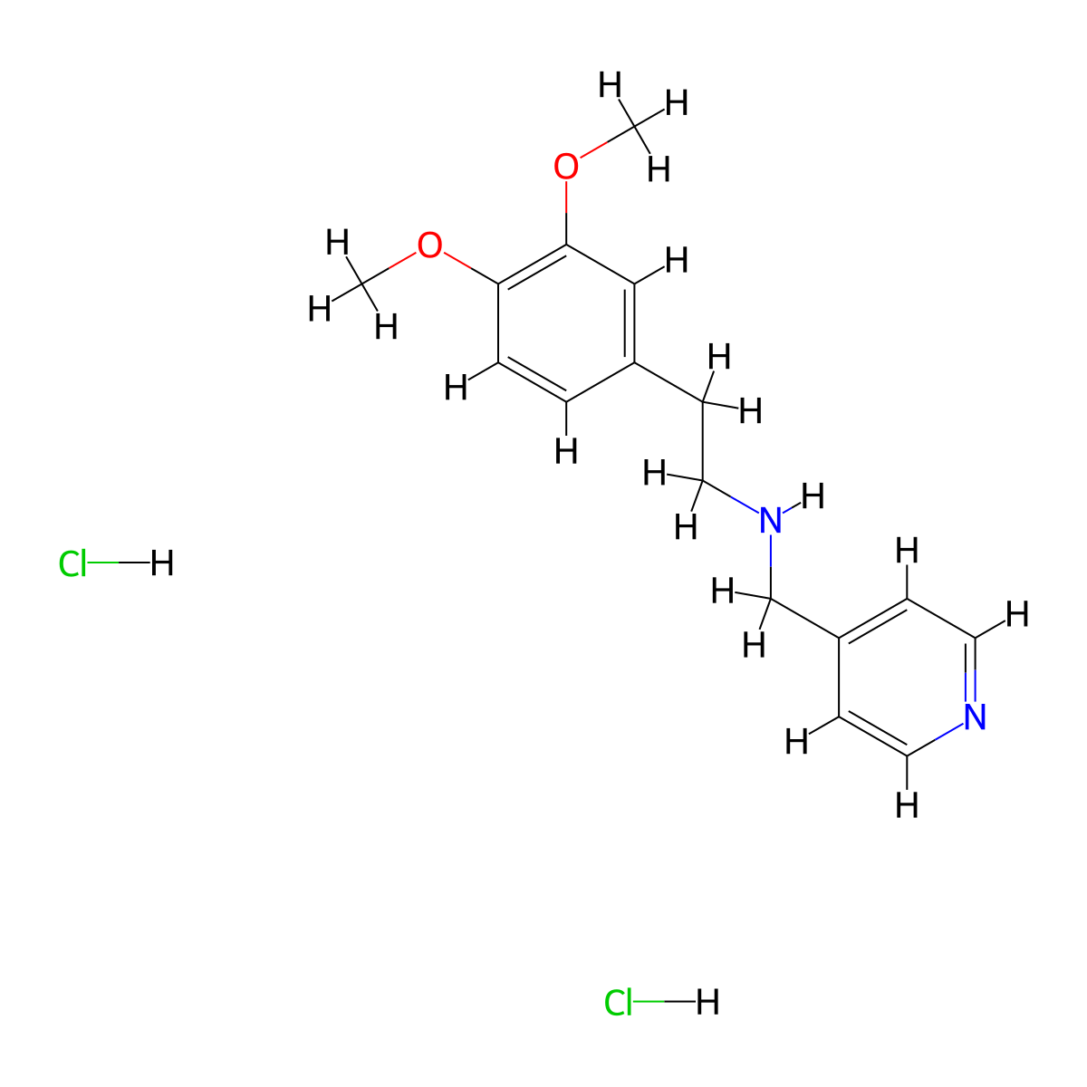 [2-(3,4-Dimethoxyphenyl)ethyl][(pyridin-4-yl)methyl]amine dihydrochloride molecular structure, CAS 13199-60-5