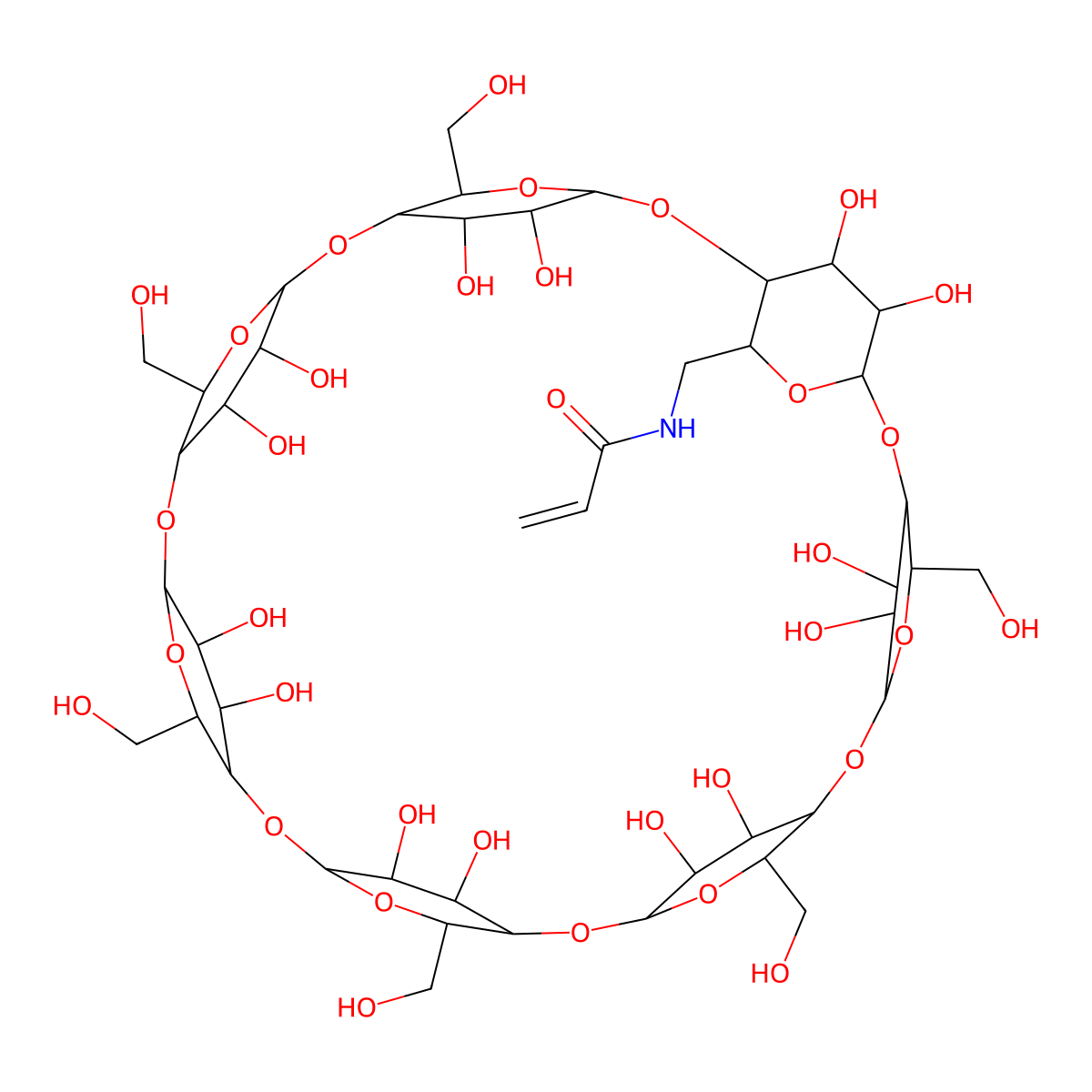 6-Acrylamido-beta-cyclodextrin molecular structure, CAS 131991-70-3