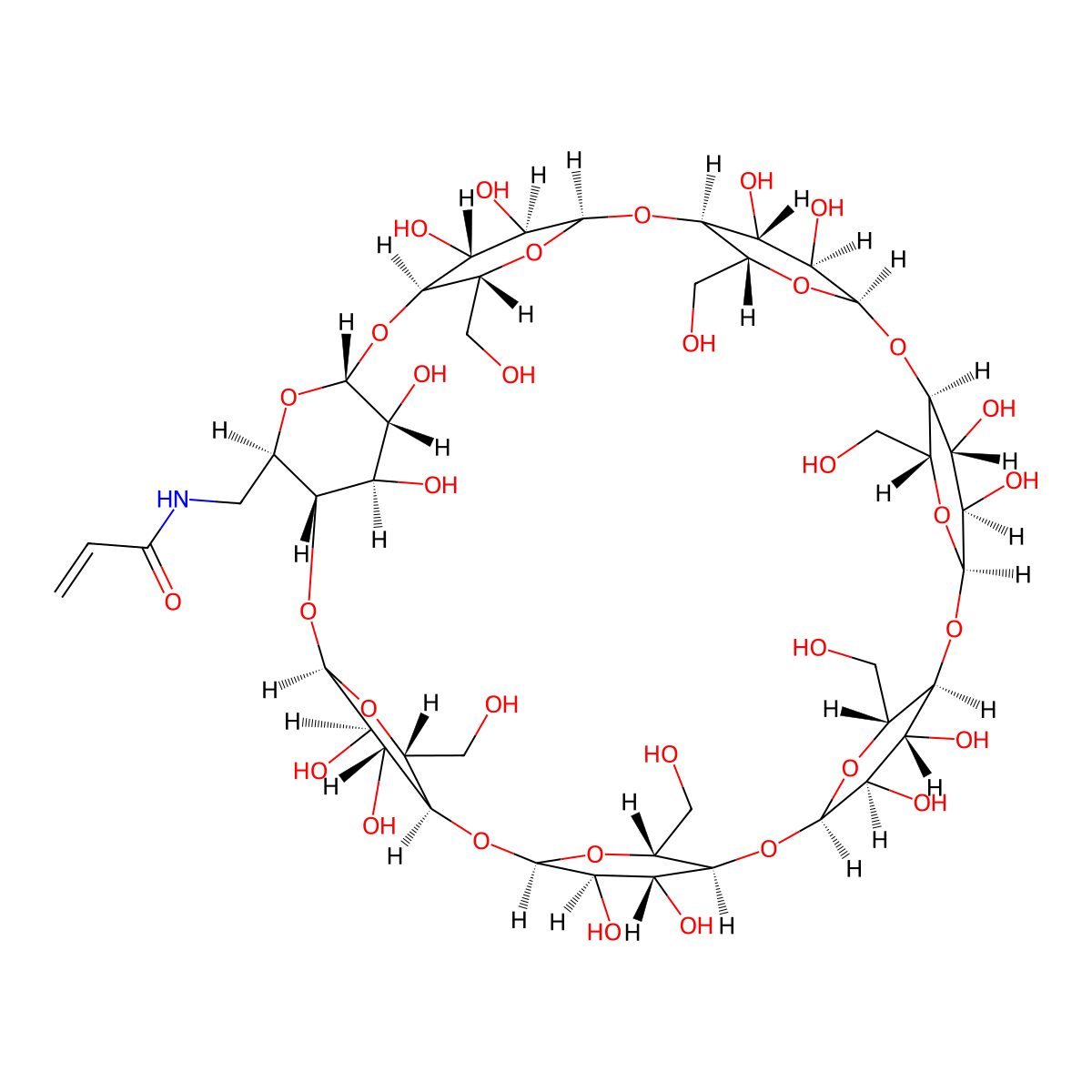 6-Acrylamido-beta-cyclodextrin molecular structure, CAS 131991-70-3