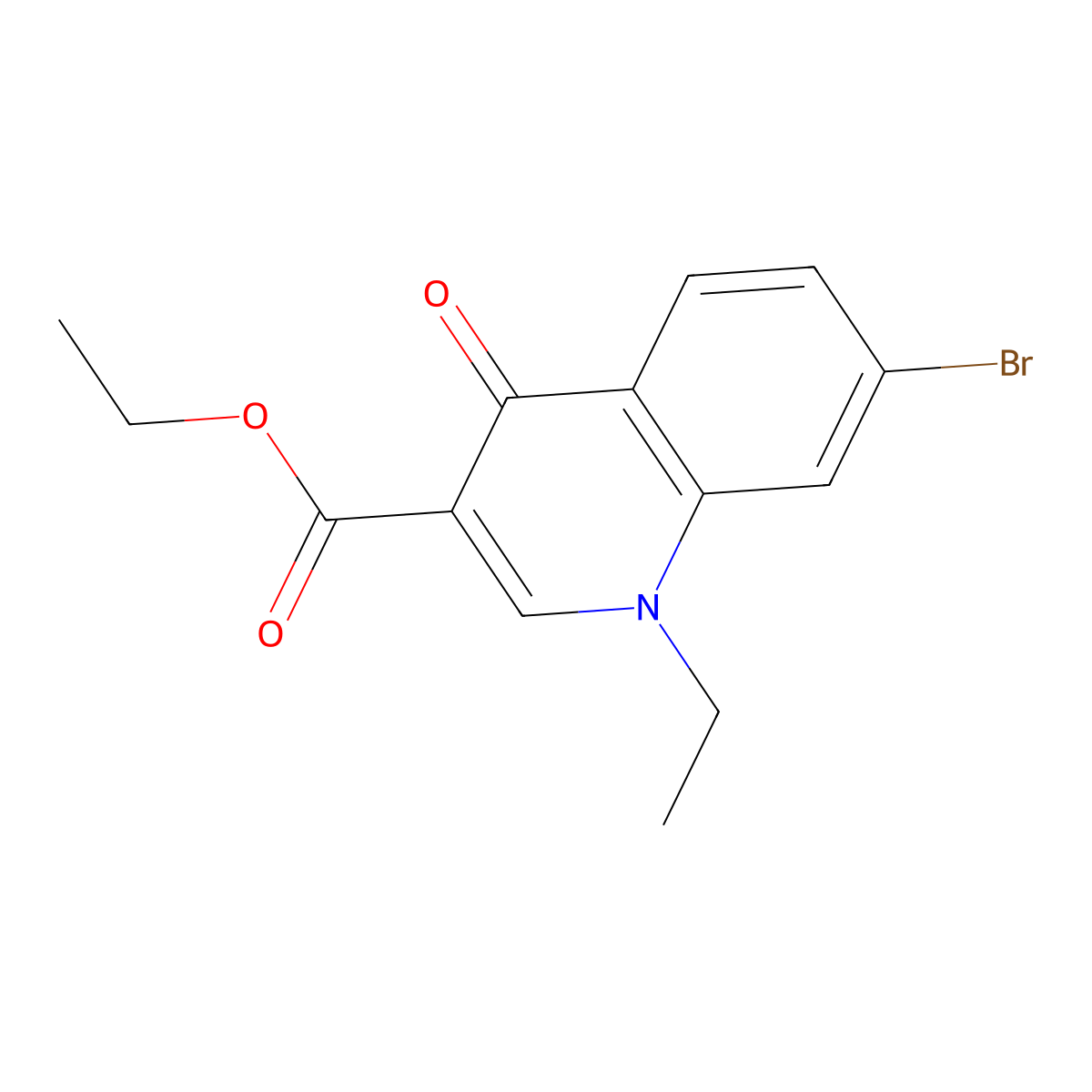 Ethyl 7-bromo-1-ethyl-4-oxo-1,4-dihydroquinoline-3-carboxylate molecular structure, CAS 131993-96-9