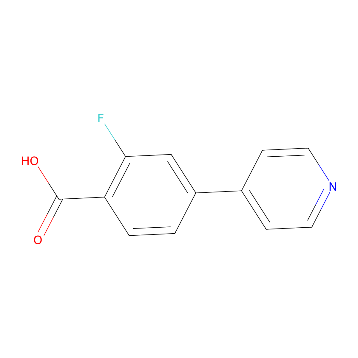 2-Fluoro-4-(pyridin-4-yl)benzoic acid molecular structure, CAS 131993-99-2
