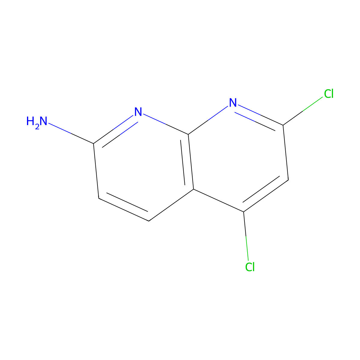 5,7-Dichloro-1,8-naphthyridin-2-amine molecular structure, CAS 131998-24-8