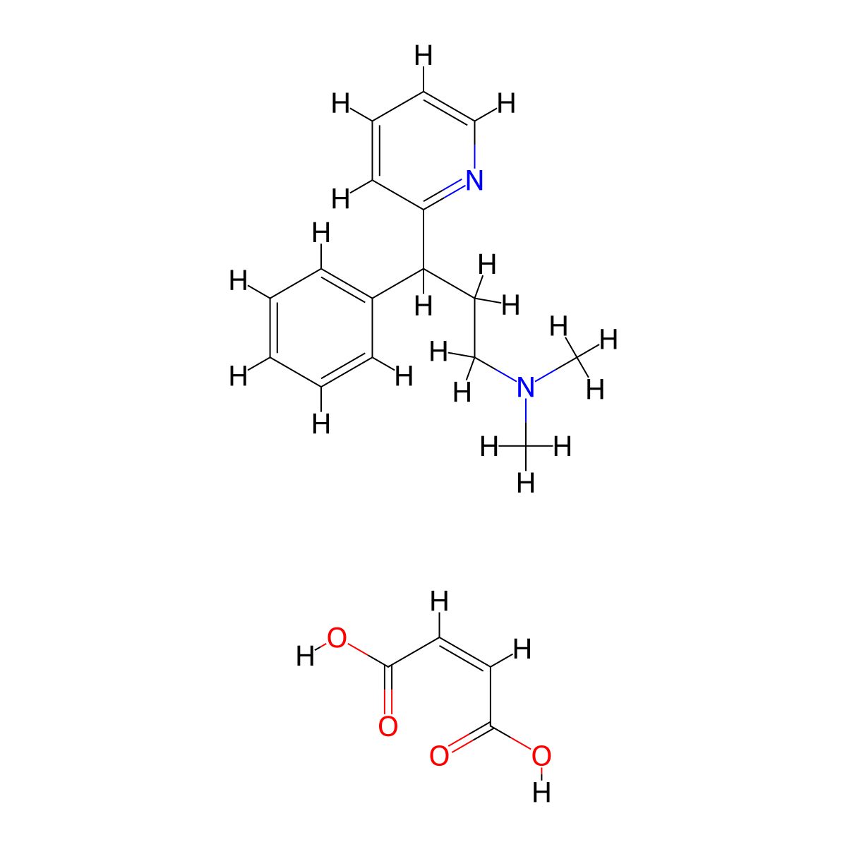Pheniramine Maleate molecular structure, CAS 132-20-7