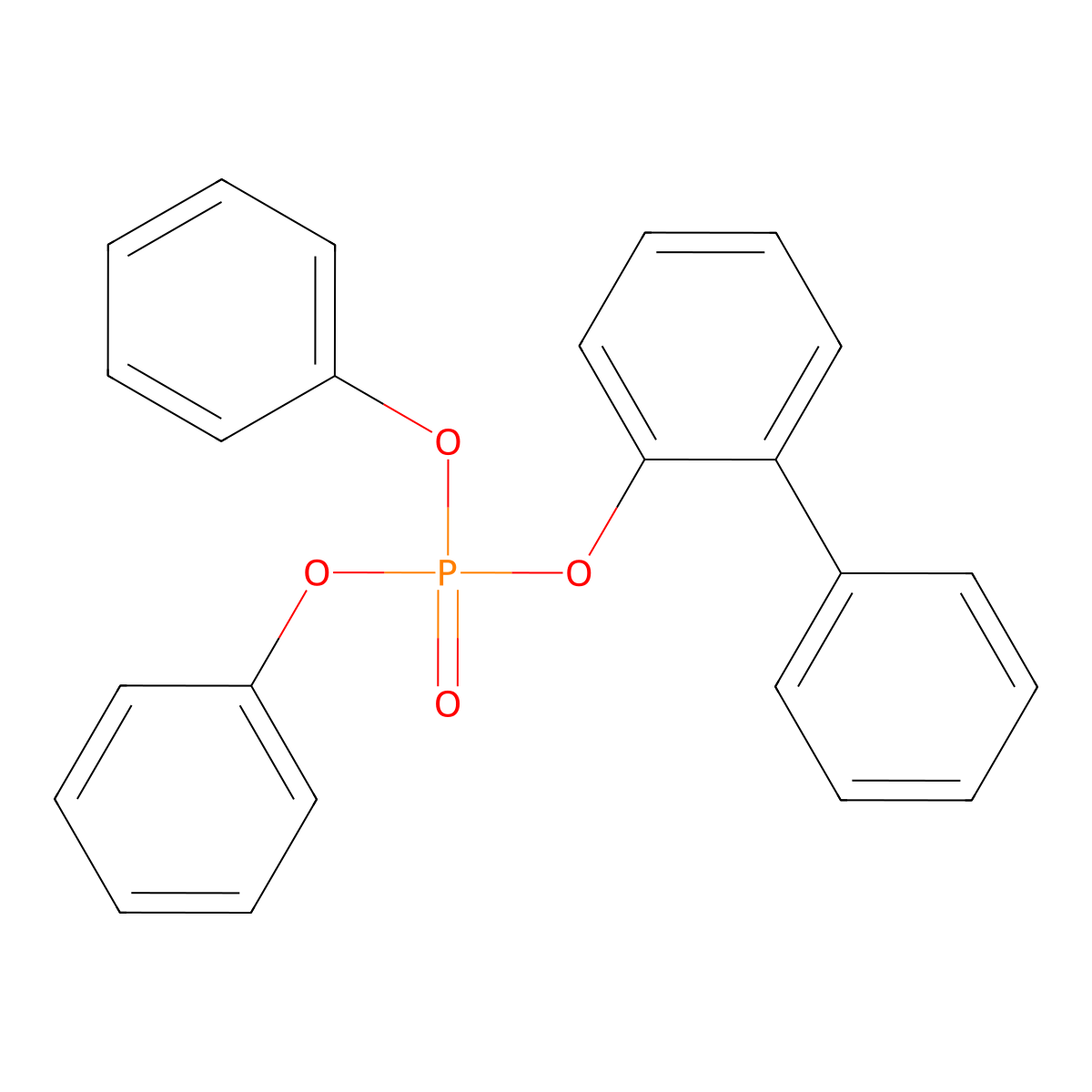 Phosphoric acid, (1,1'-biphenyl)-2-yl diphenyl ester molecular structure, CAS 132-29-6