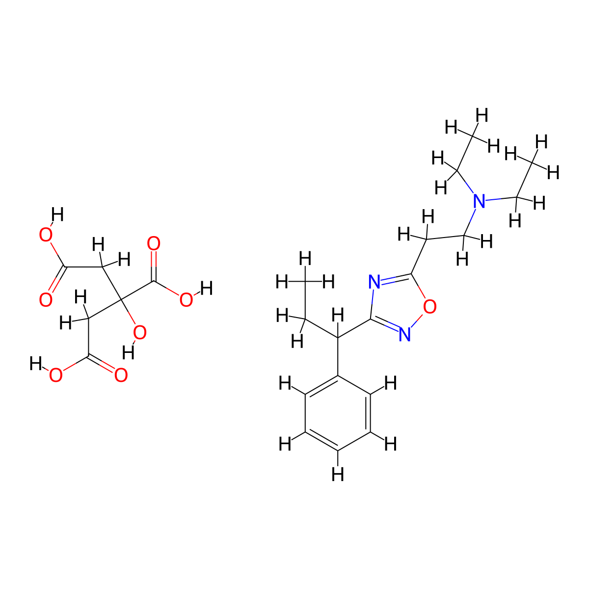 Proxazole Citrate molecular structure, CAS 132-35-4