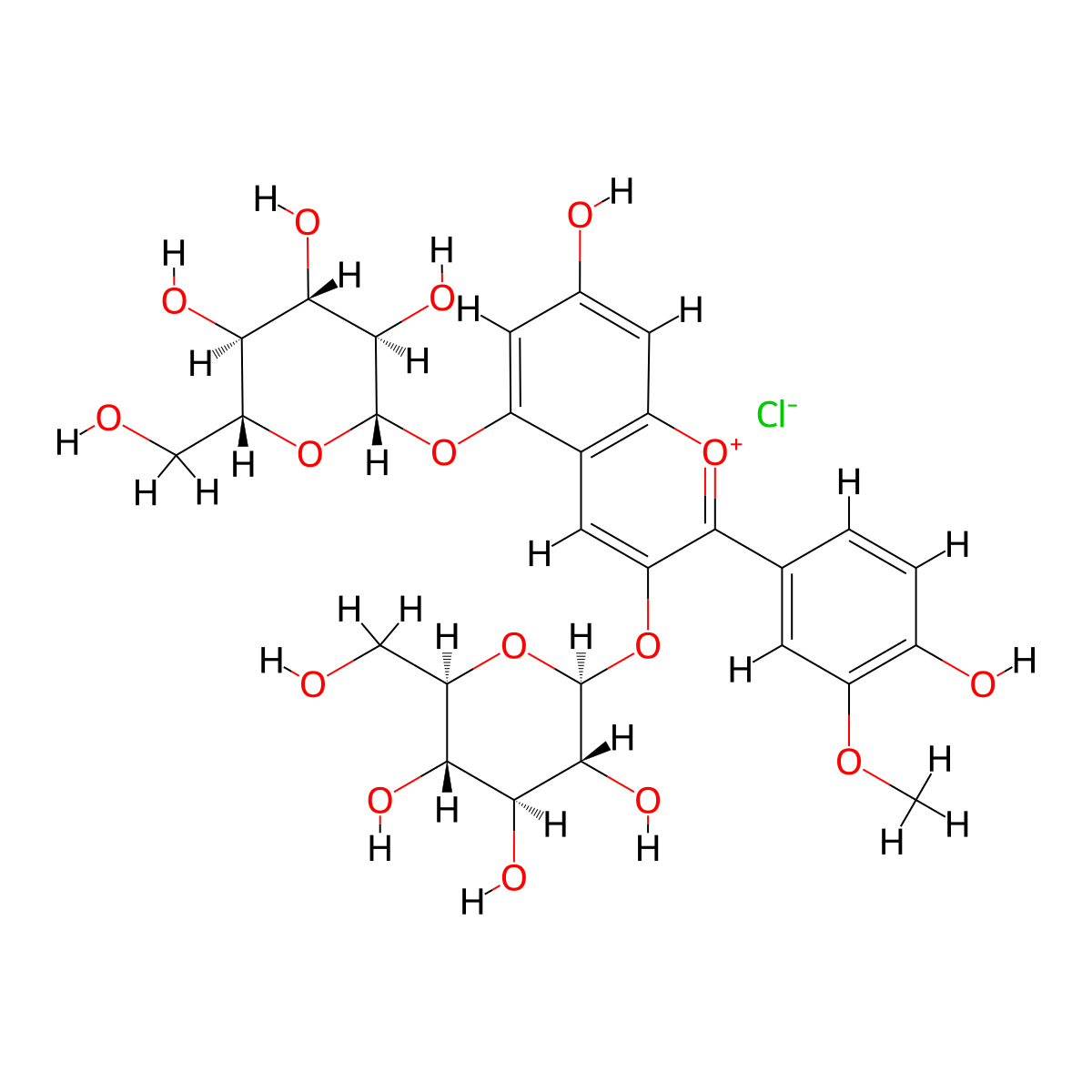 Paeonin molecular structure, CAS 132-37-6