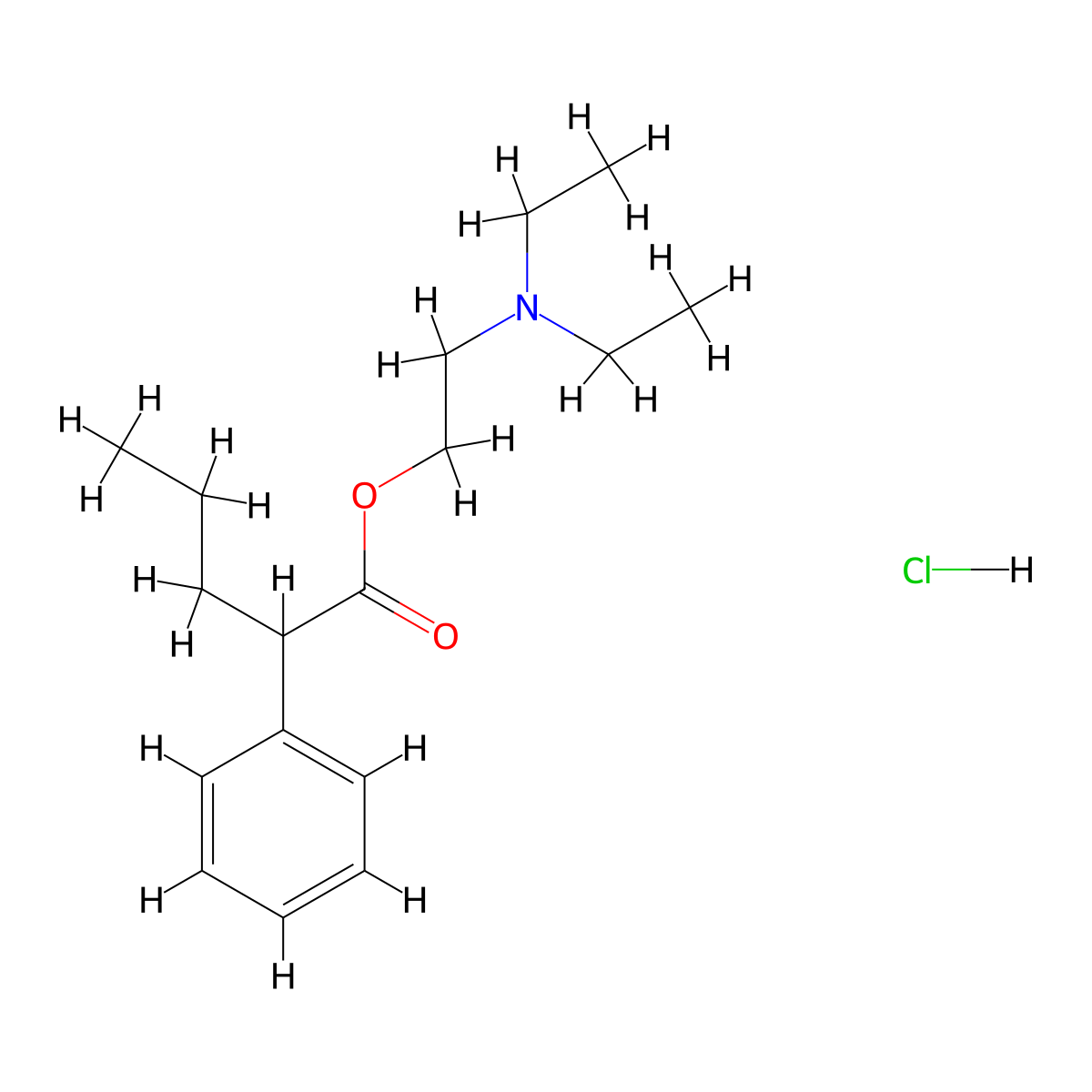 Propivan hydrochloride molecular structure, CAS 132-45-6