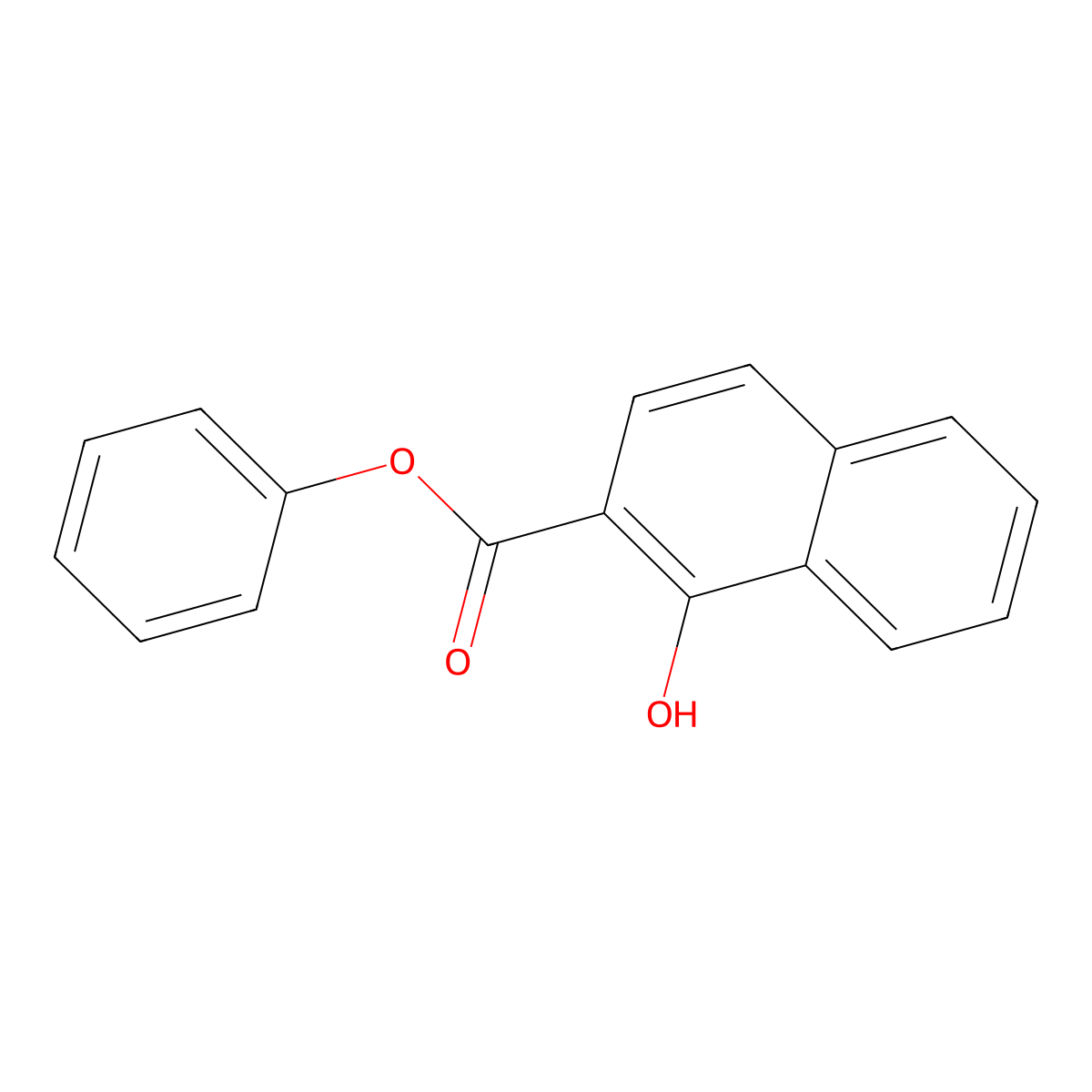 Phenyl 1-hydroxy-2-naphthoate molecular structure, CAS 132-54-7