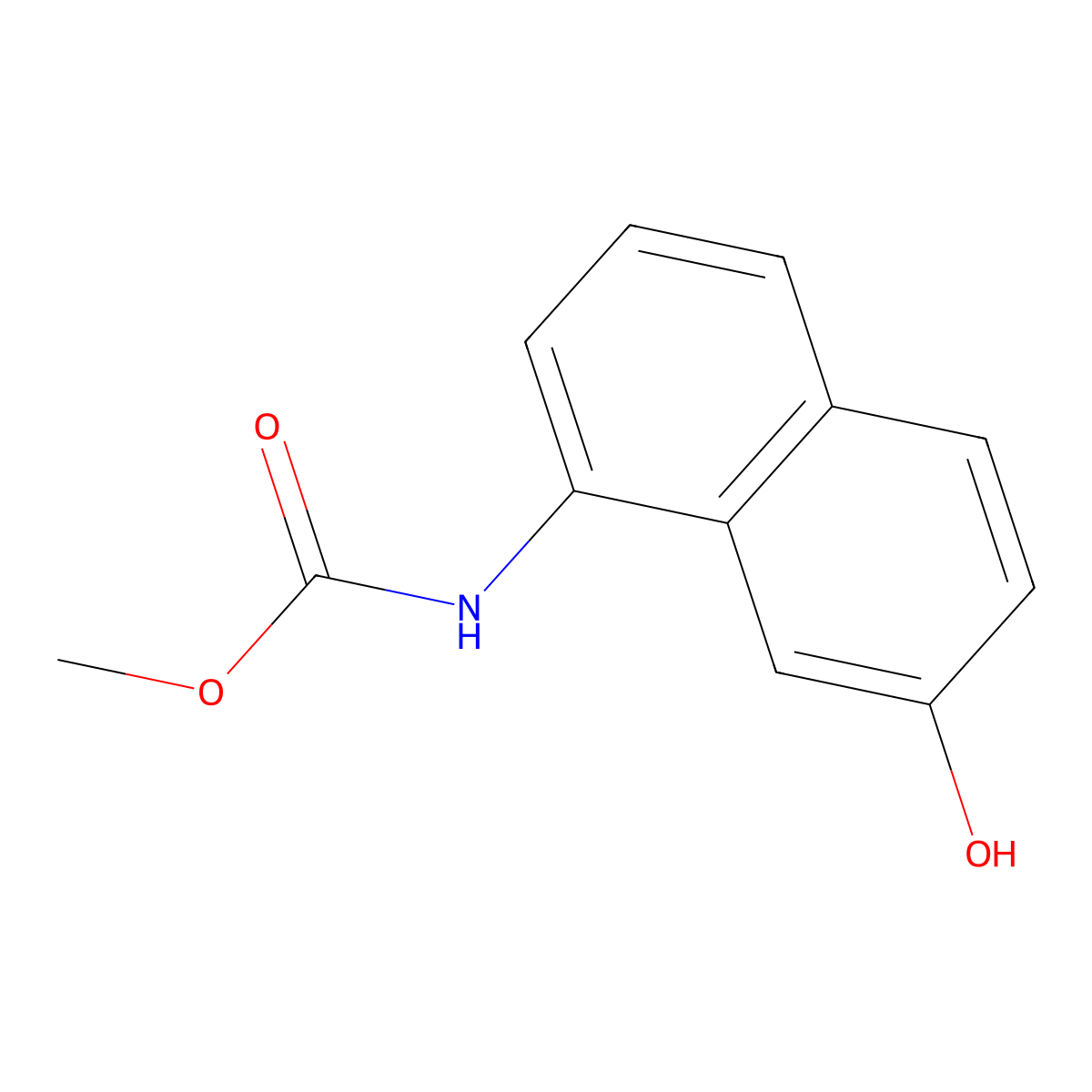 Methyl 7-hydroxy-1-naphthylcarbamate molecular structure, CAS 132-63-8