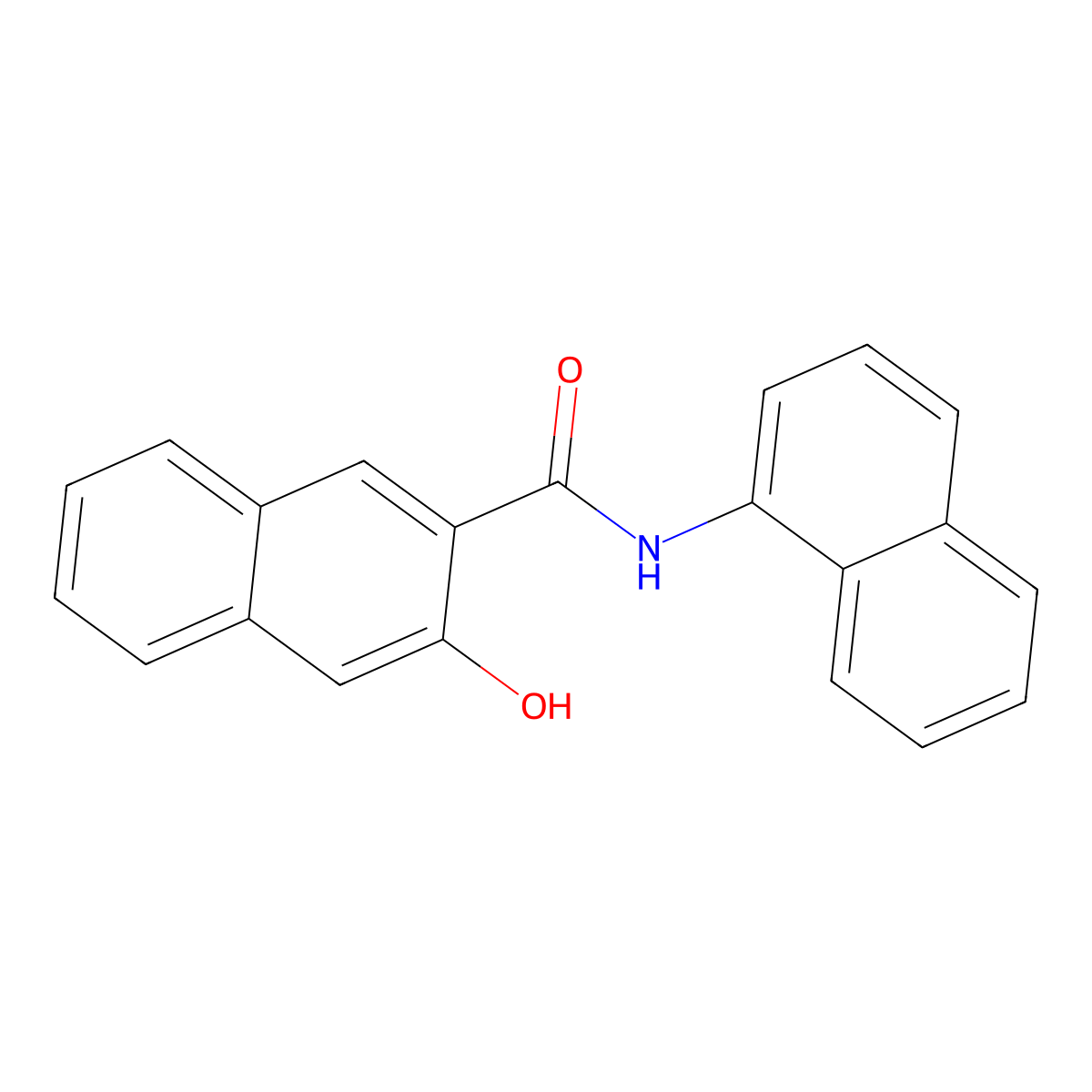 3-hydroxy-N-1-naphthyl-2-naphthamide molecular structure, CAS 132-68-3