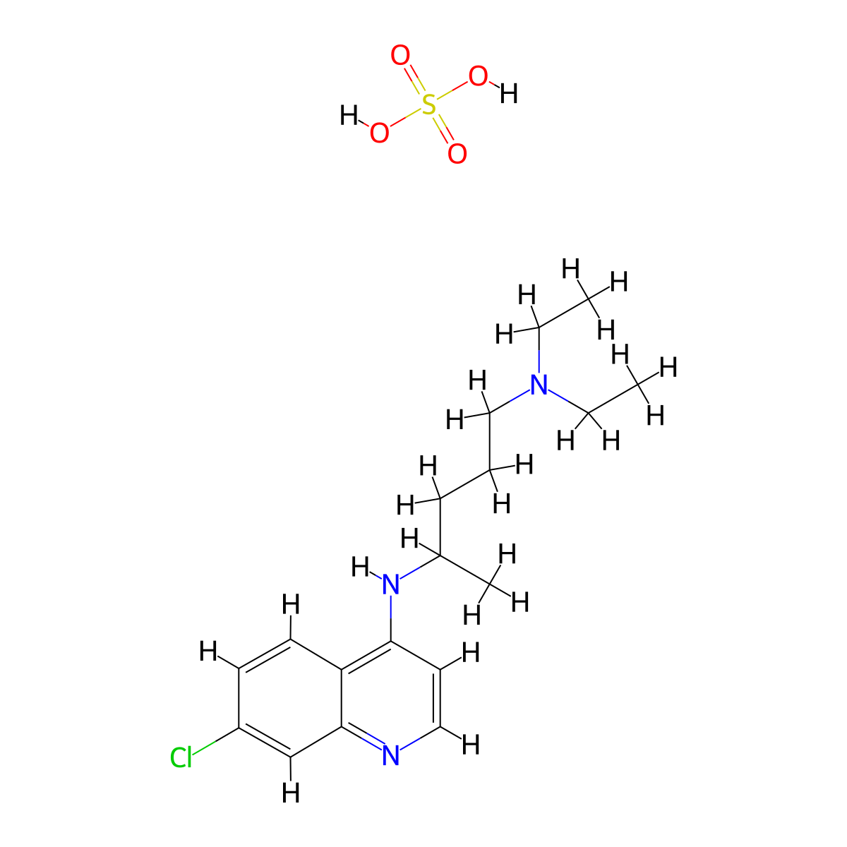 Chloroquine Sulfate molecular structure, CAS 132-73-0