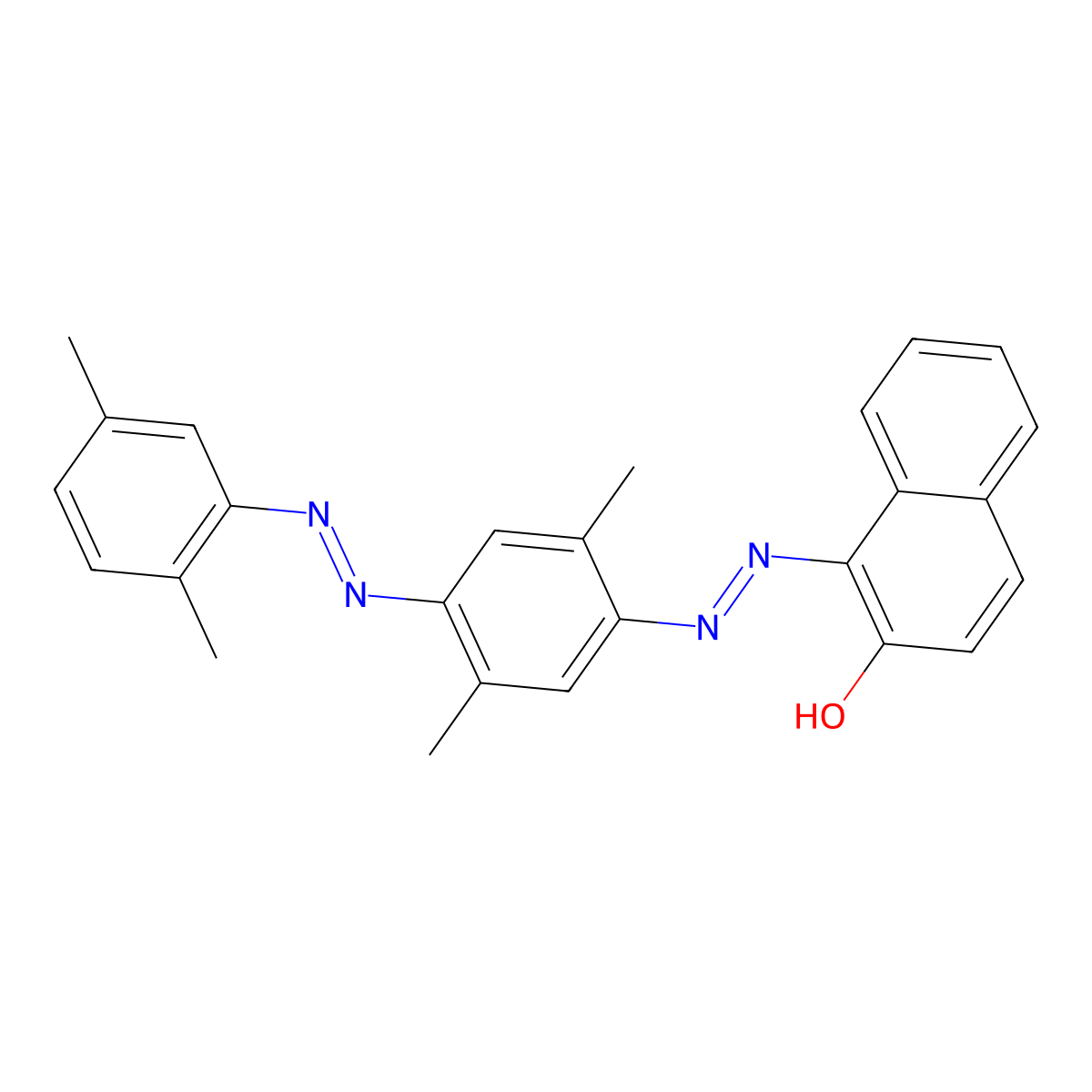 1-[2-[4-[2-(2,5-Dimethylphenyl)diazenyl]-2,5-dimethylphenyl]diazenyl]-2-naphthalenol molecular structure, CAS 1320-06-5