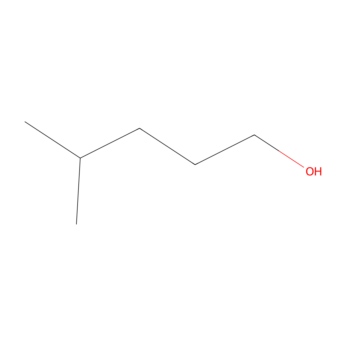 4-Methyl-1-pentanol molecular structure, CAS 1320-98-5