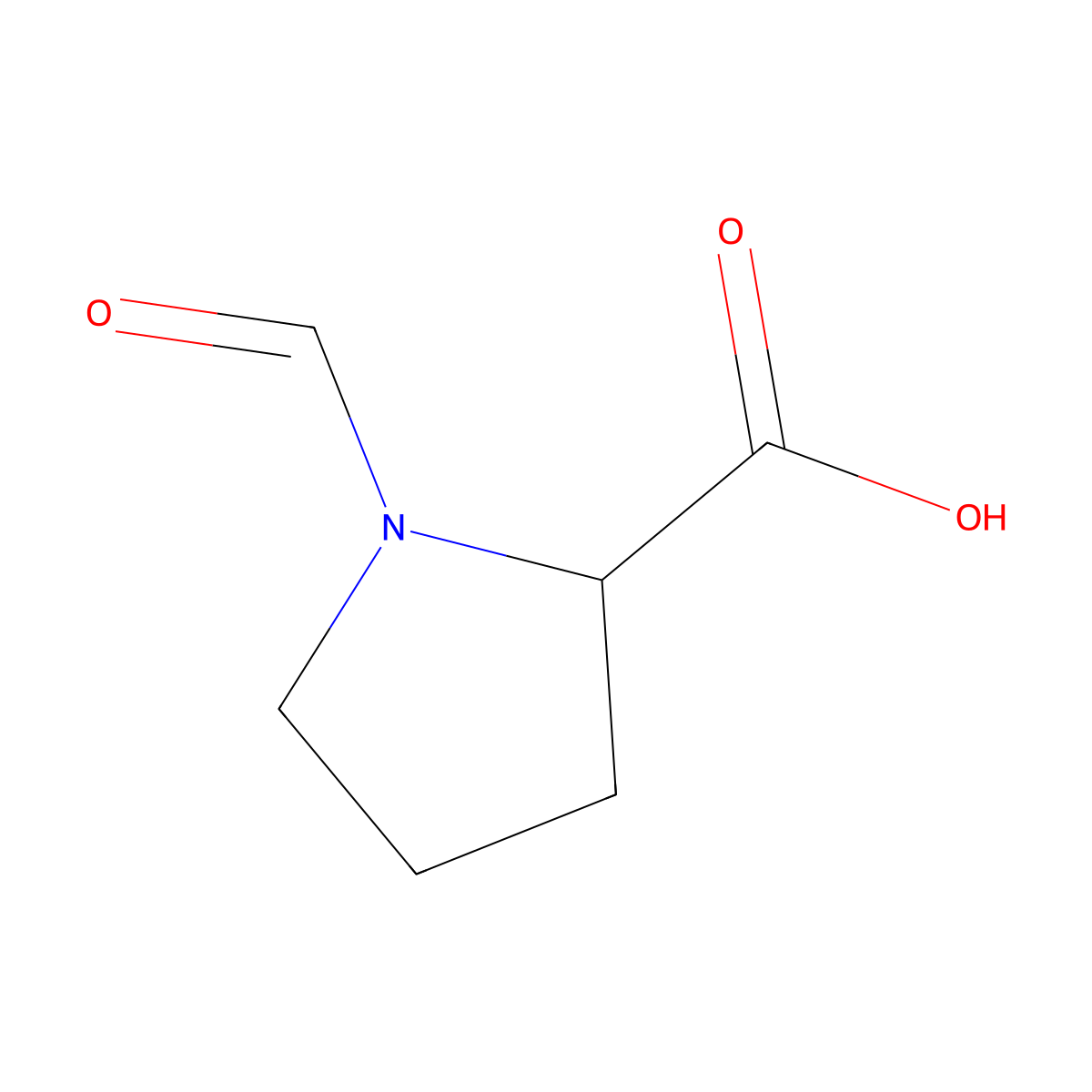1-formyl-L-proline molecular structure, CAS 13200-83-4