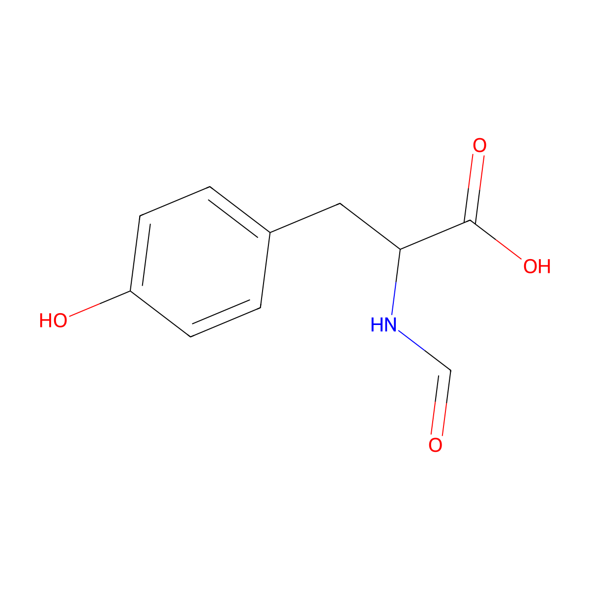 N-formyl-L-tyrosine molecular structure, CAS 13200-86-7