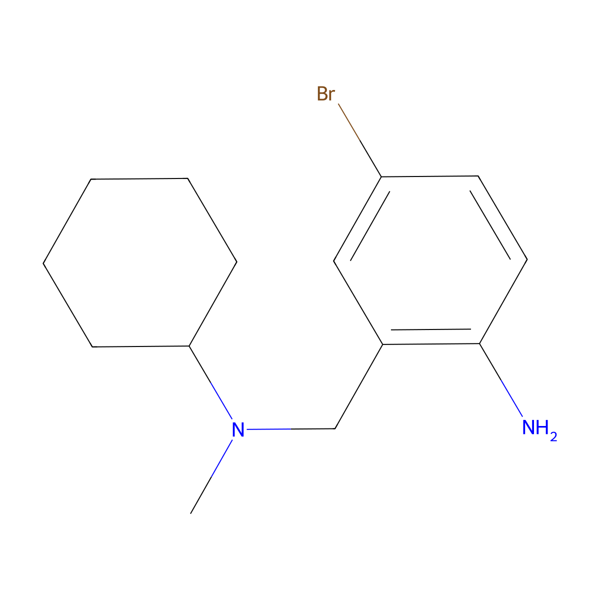 4-Bromo-2-((cyclohexyl(methyl)amino)methyl)aniline molecular structure, CAS 132004-28-5