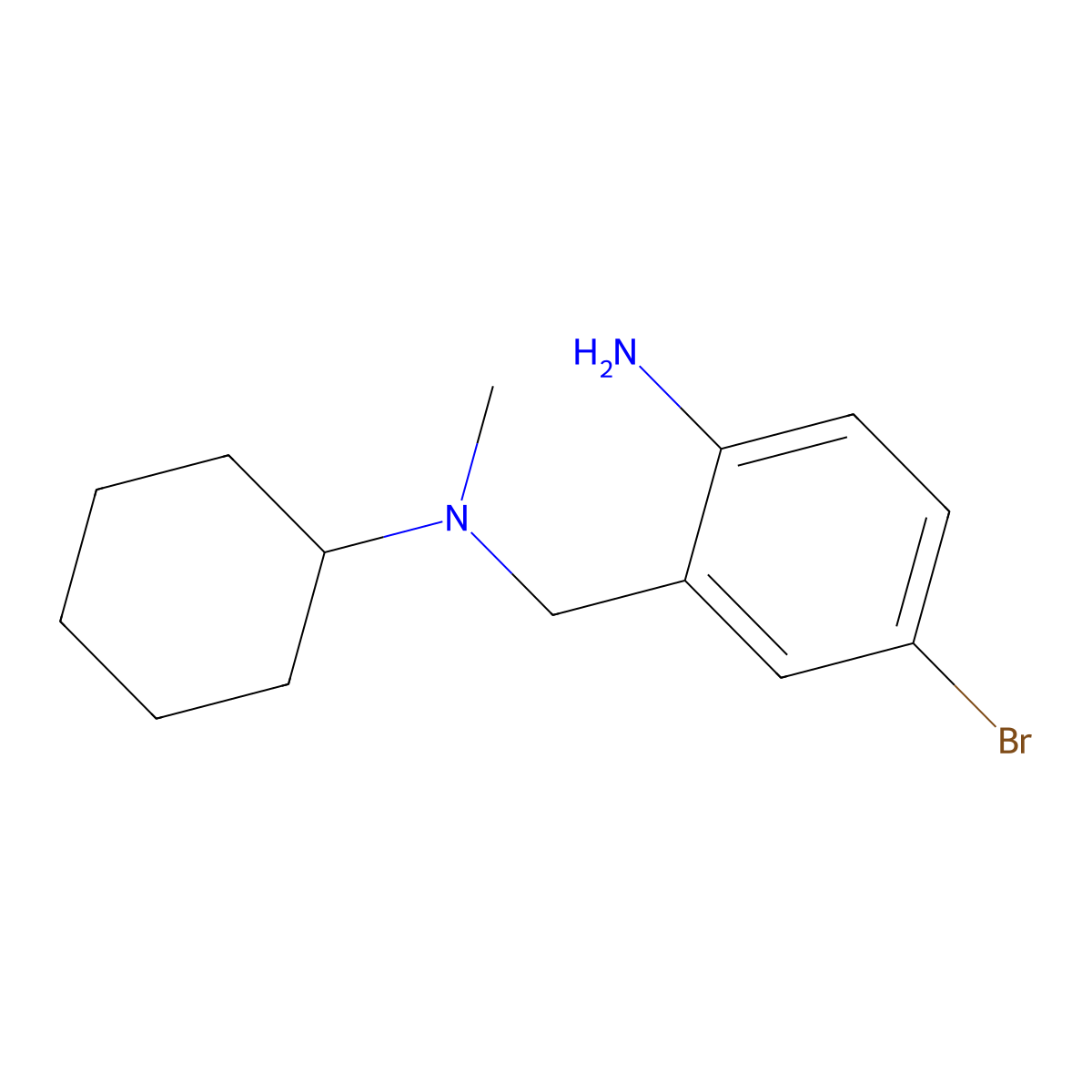 4-Bromo-2-((cyclohexyl(methyl)amino)methyl)aniline molecular structure, CAS 132004-28-5