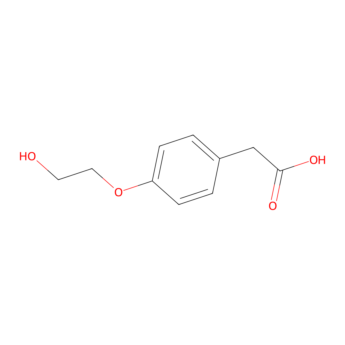 2-(4-Hydroxyethoxyphenyl)acetic acid molecular structure, CAS 132004-29-6