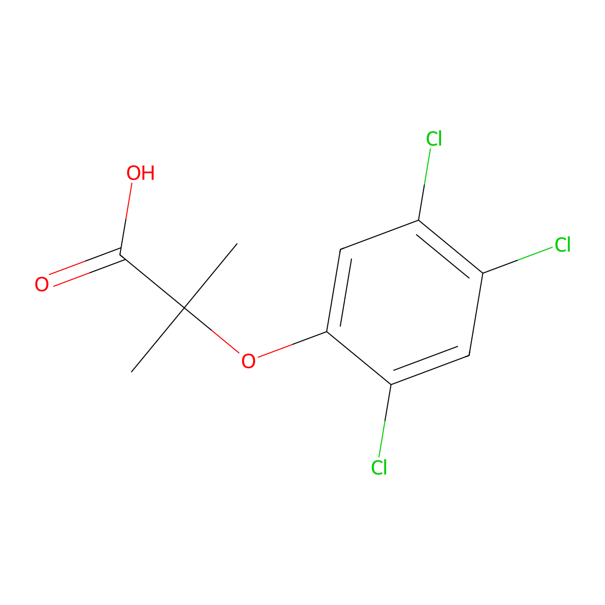 Propanoic acid, 2-methyl-2-(2,4,5-trichlorophenoxy)- molecular structure, CAS 13201-16-6