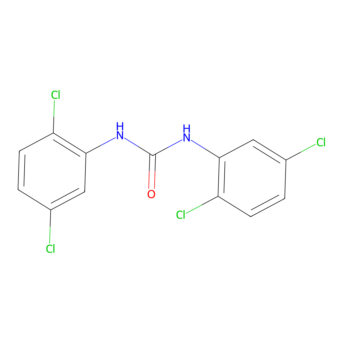Urea, 1,3-bis(2,5-dichlorophenyl)- molecular structure, CAS 13201-85-9