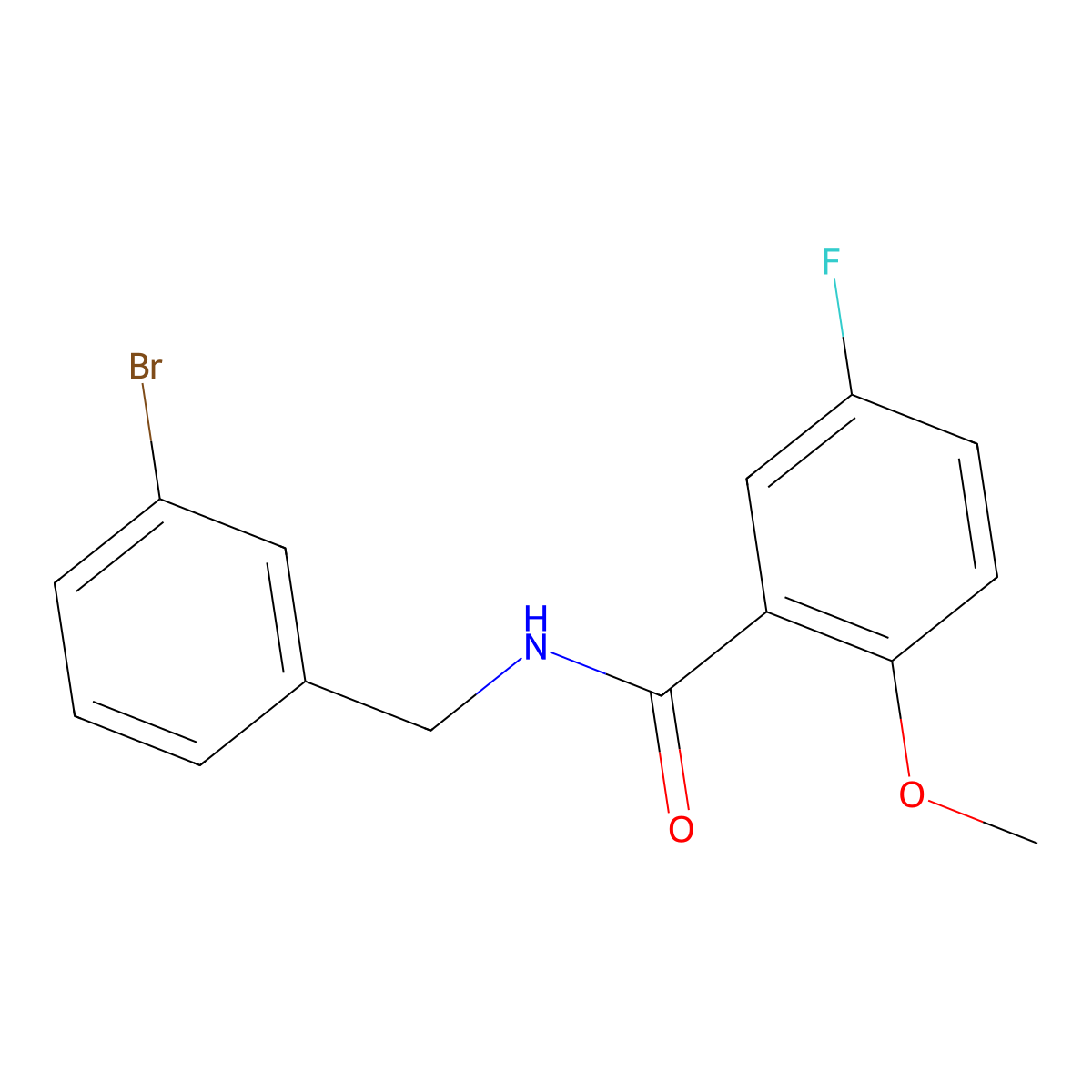 N-[(3-bromophenyl)methyl]-5-fluoro-2-methoxybenzamide molecular structure, CAS 1320117-04-1